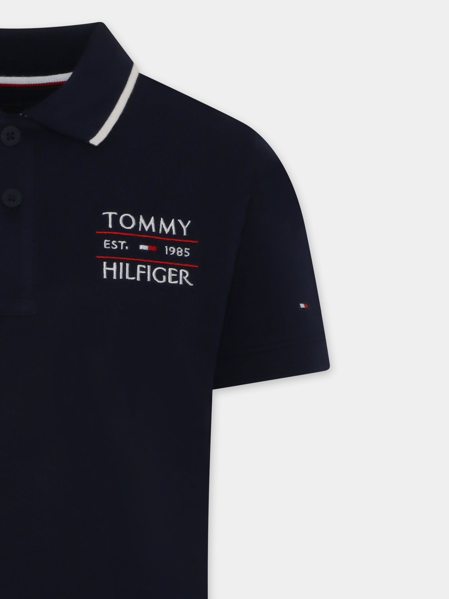 Polo blu per bambino con logo,Tommy Hilfiger Junior,25S THKB0KB09524J KB0KB09524 C1G