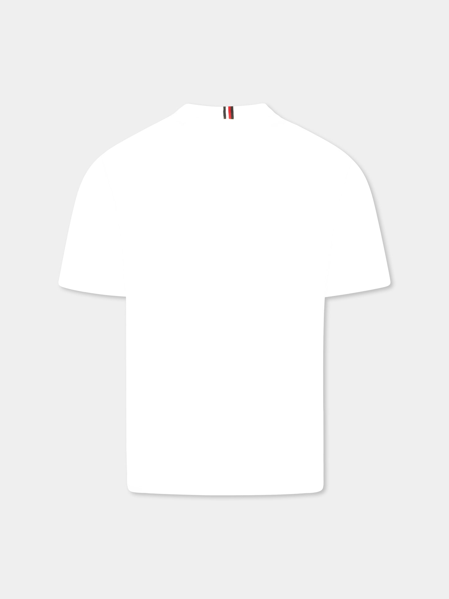 T-shirt bianca per bambini con bandierina,Tommy Hilfiger Junior,24F THKB0KB09601J KB0KB09601 YBR