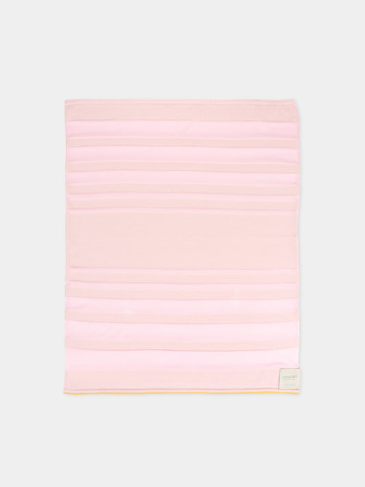 Coperta rosa per neonata con motivo a righe,Gensami,COP-STR-CO BABY PINK