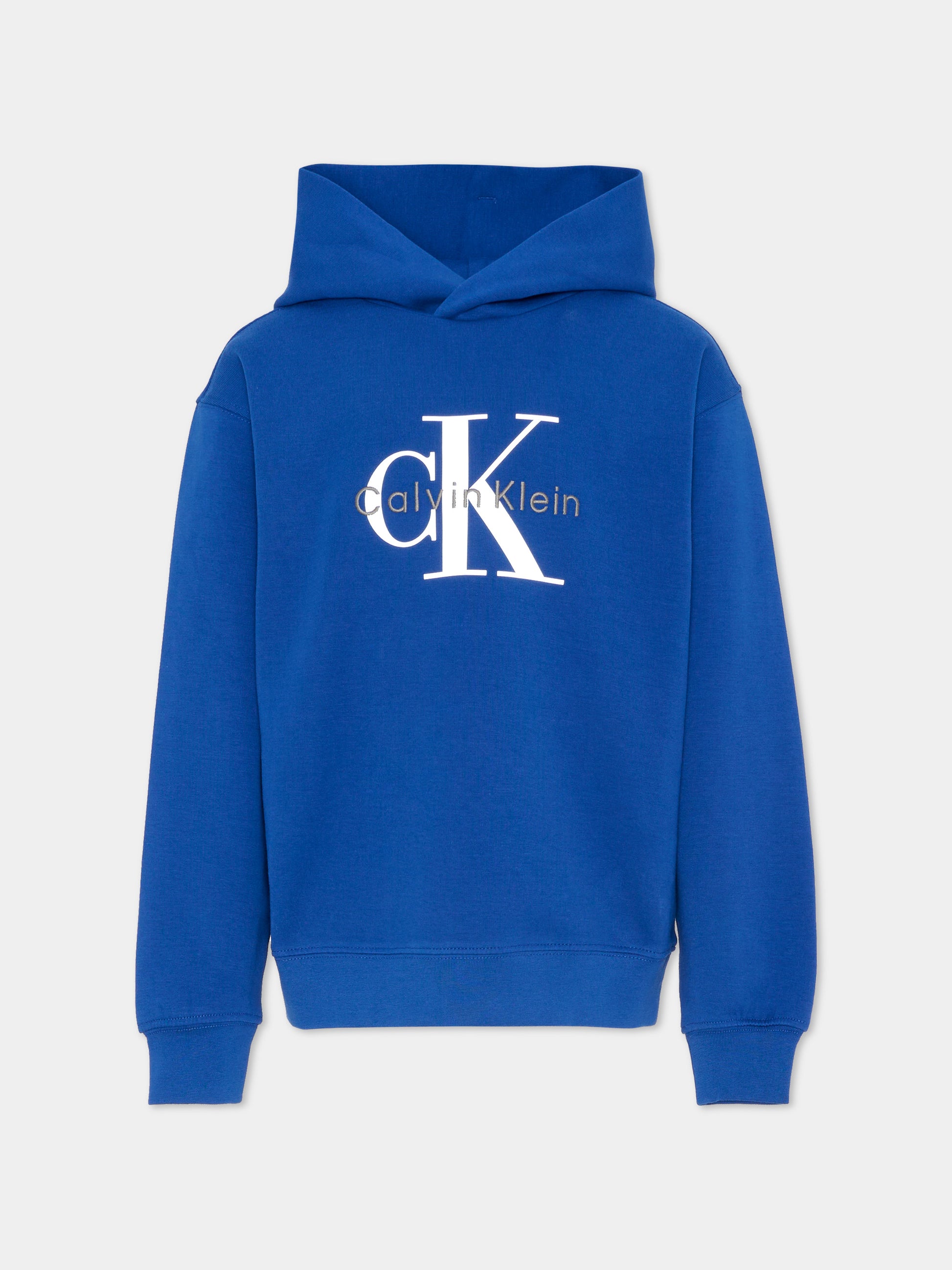 Felpa blu per bambini con logo,Calvin Klein Kids,IB0IB02615 C61