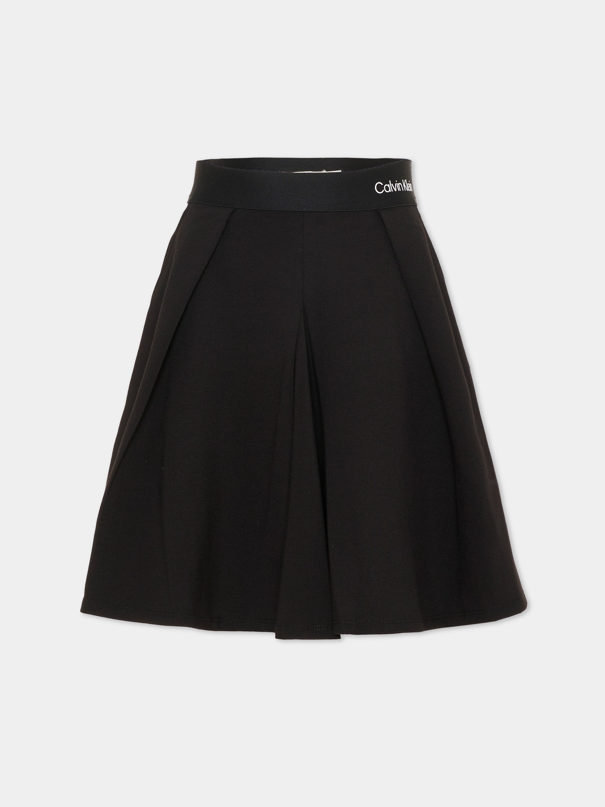 Gonna nera per bambina con logo,Calvin Klein Kids,IG0IG03059 BEH