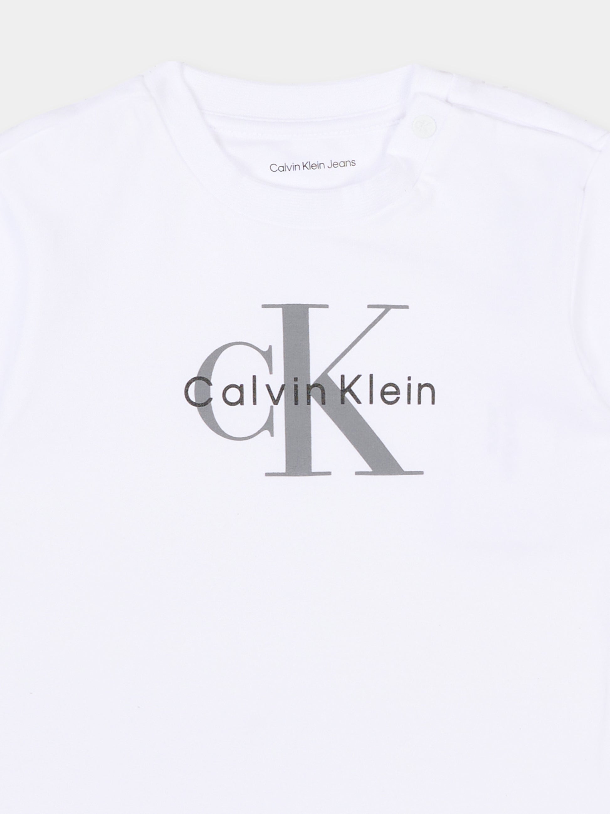 T-Shirt bianca per neonati con logo,Calvin Klein Kids,IN0IN00334 YAF