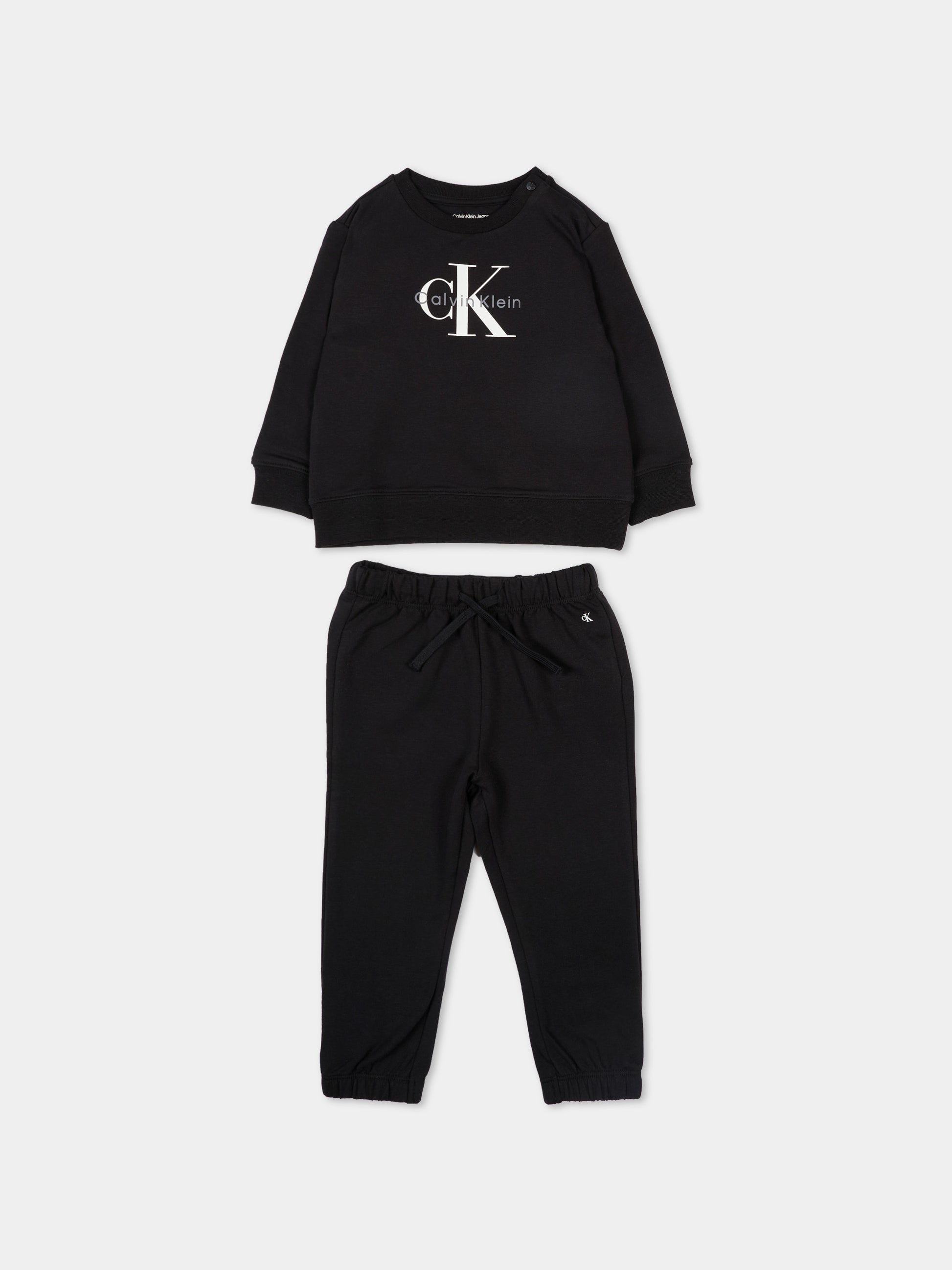 Completo sportivo nero per neonati con logo,Calvin Klein Kids,IN0IN00336 BEH