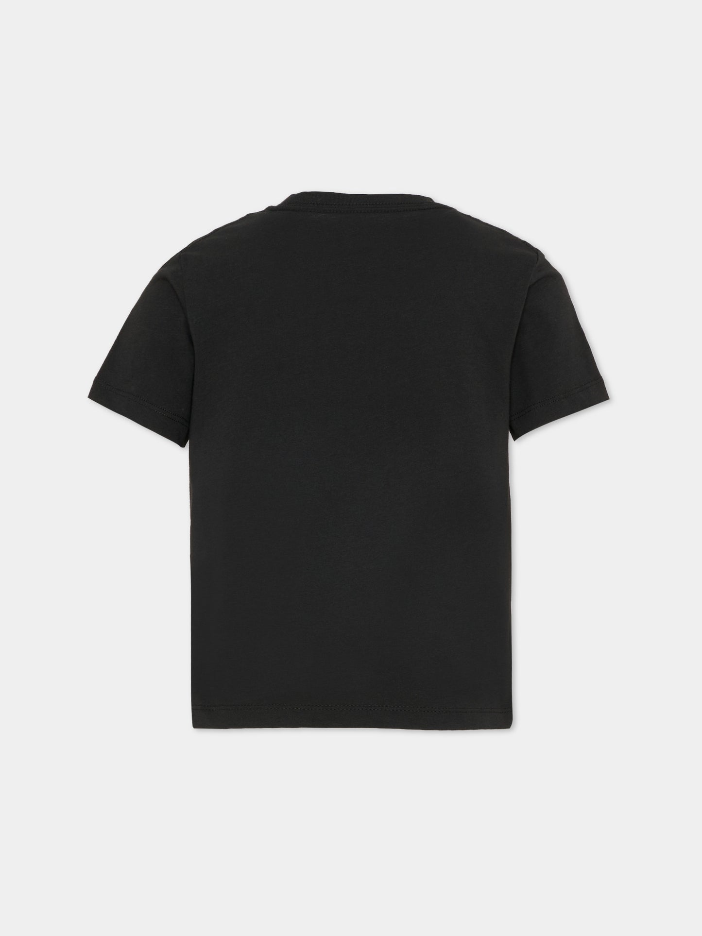 T-shirt nera per bambini con logo,Calvin Klein Kids,IU0IU00715 BEH