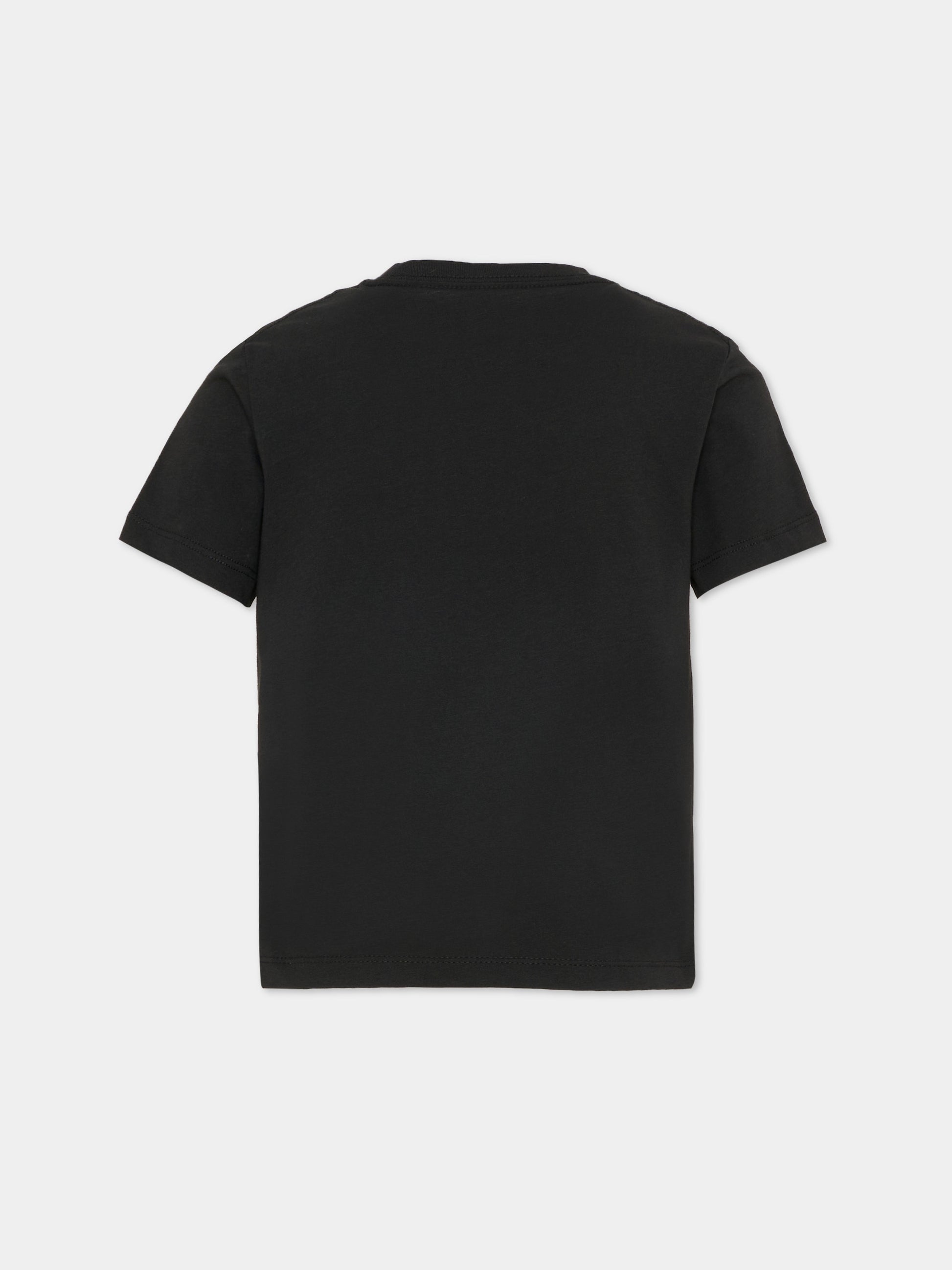 T-shirt nera per bambini con logo,Calvin Klein Kids,IU0IU00715 BEH