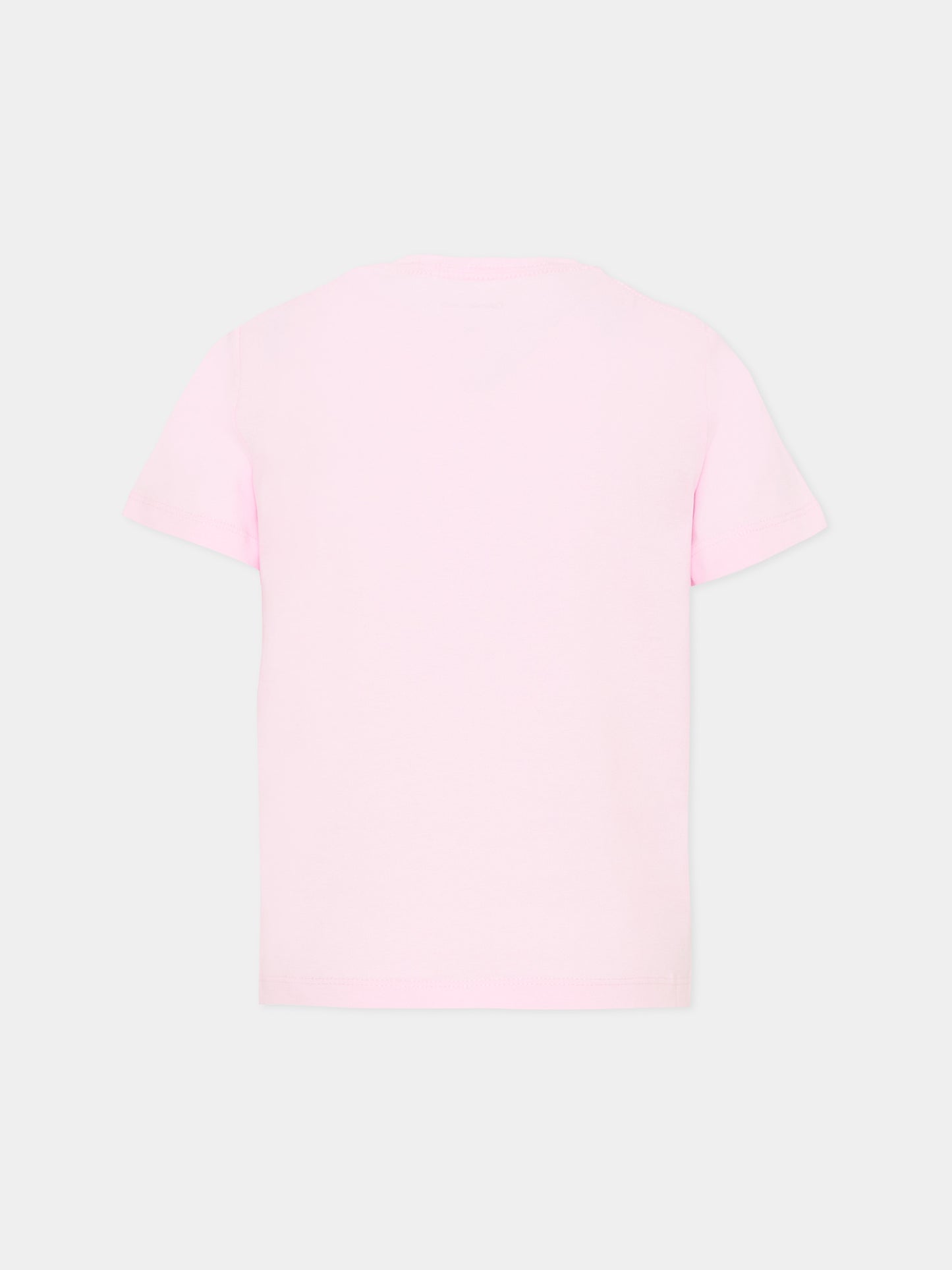 T-shirt rosa per bambina con logo,Calvin Klein Kids,IU0IU00719 TN9