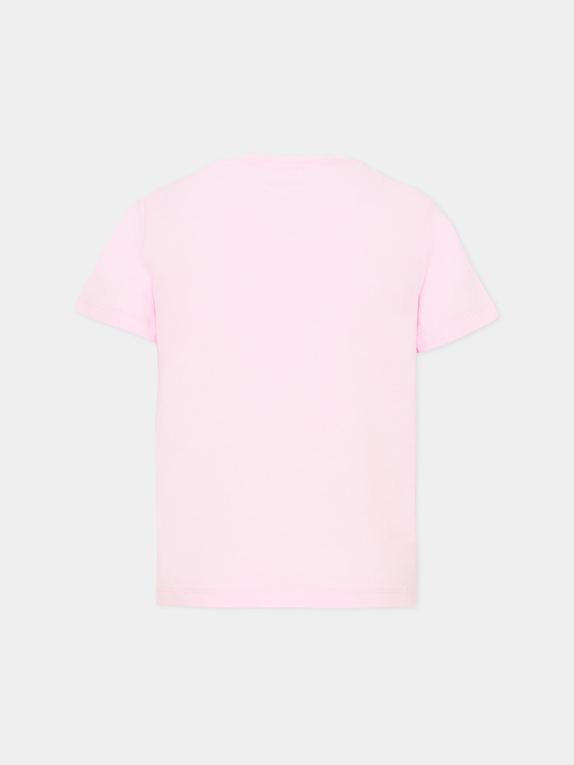T-shirt rosa per bambina con logo,Calvin Klein Kids,IU0IU00719 TN9