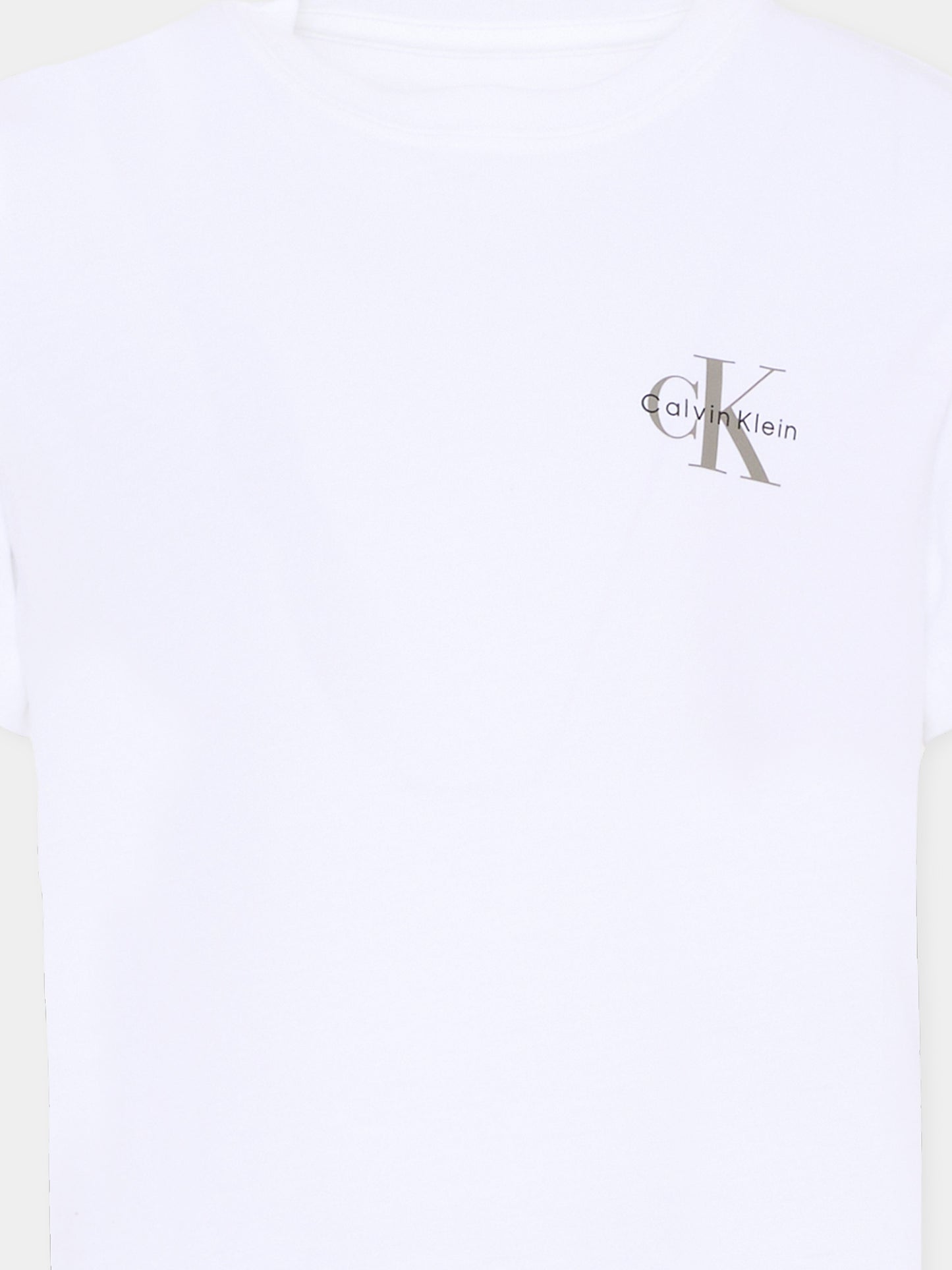 T-shirt bianca per bambini con logo,Calvin Klein Kids,IU0IU00719 YAF