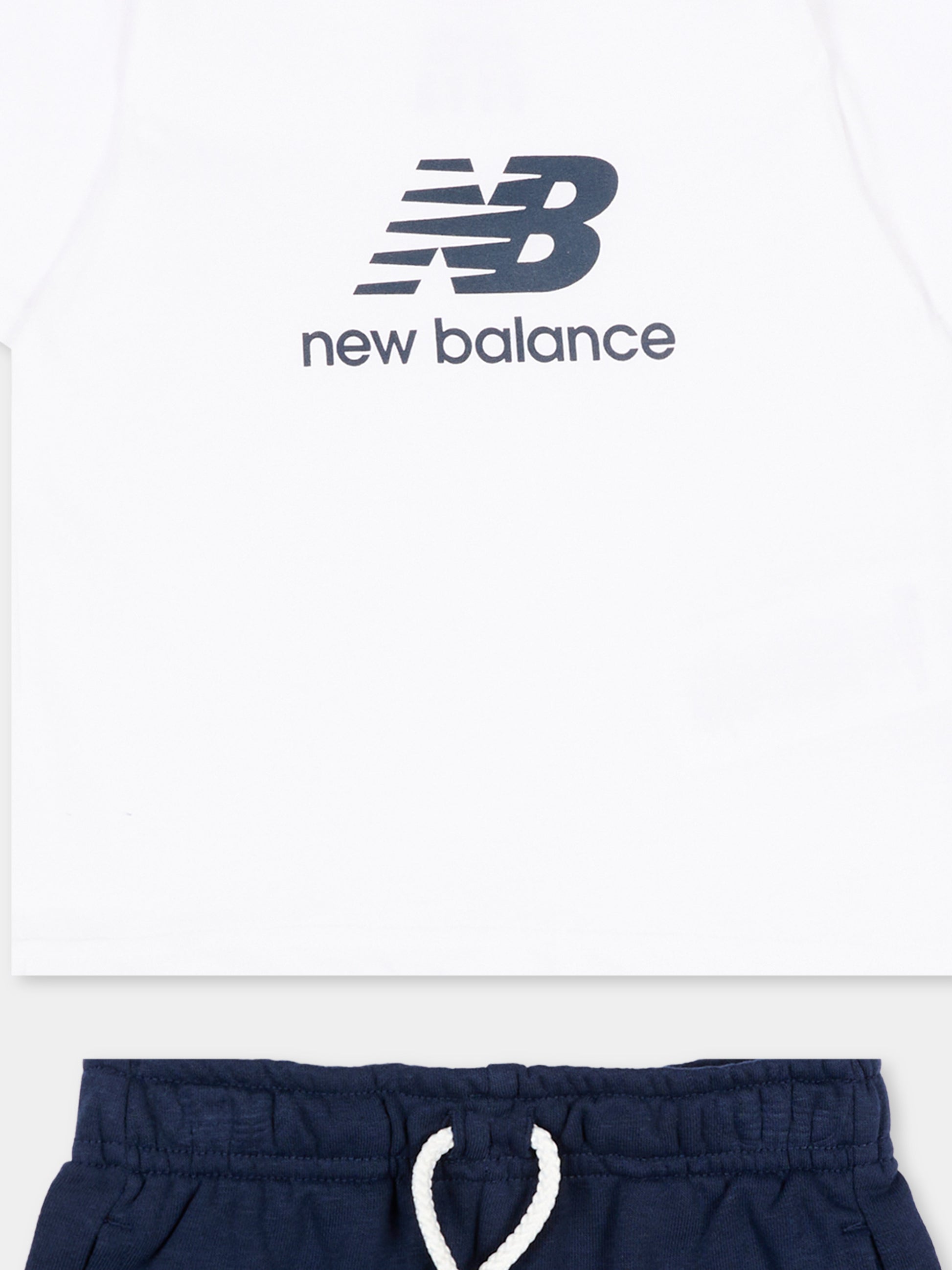 Completo sportivo bianco per neonato con logo,New Balance,IS61I368I BWE