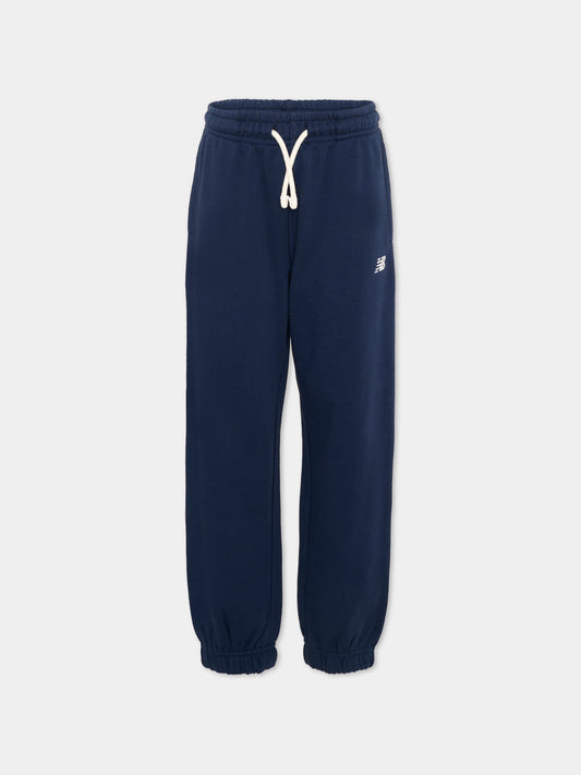 Pantaloni sportivi blu per bambini con logo,New Balance,LAKB0060 NNY