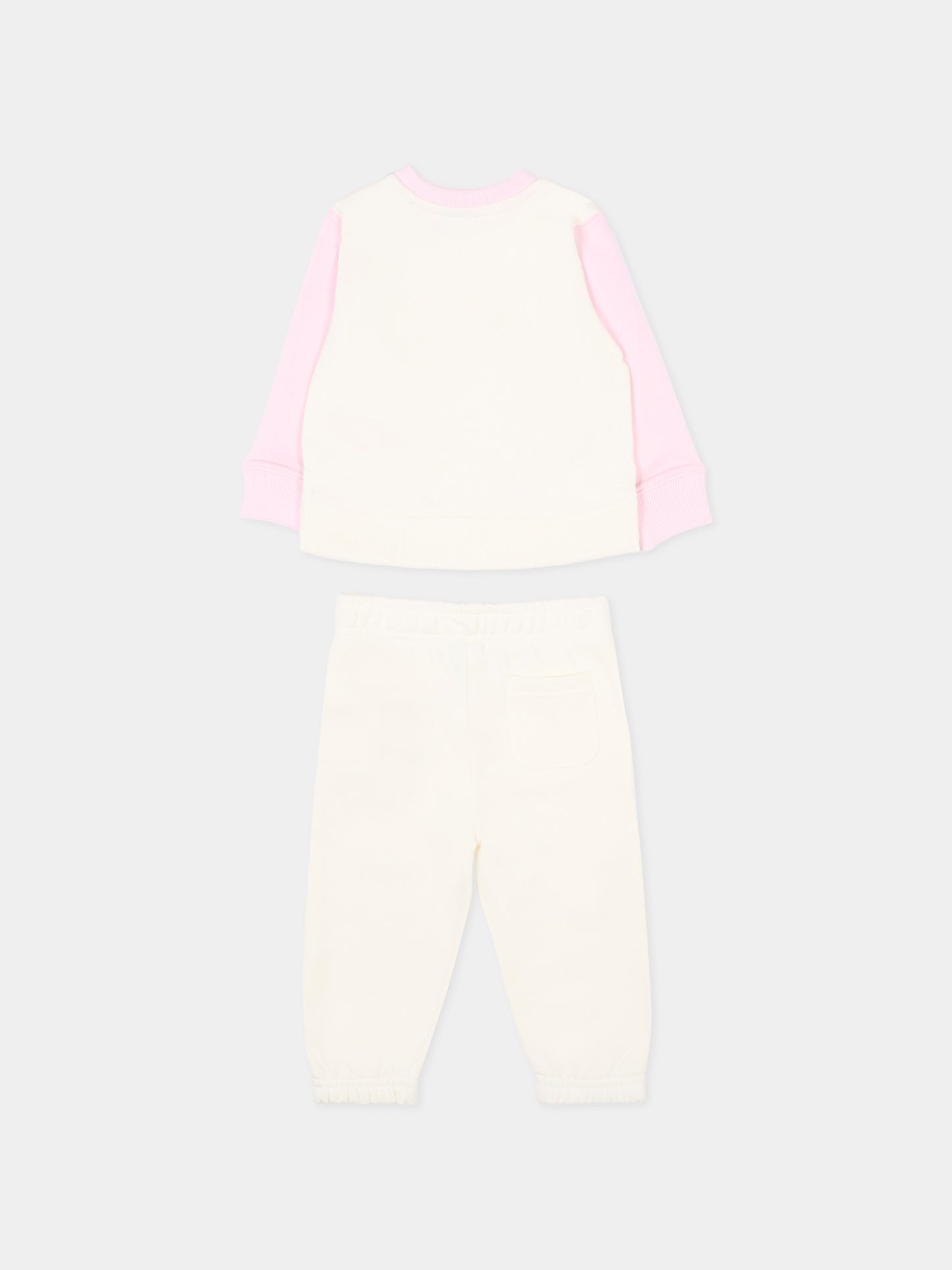 Completo sportivo bianco per neonata con logo,New Balance,LAKG0254I SST