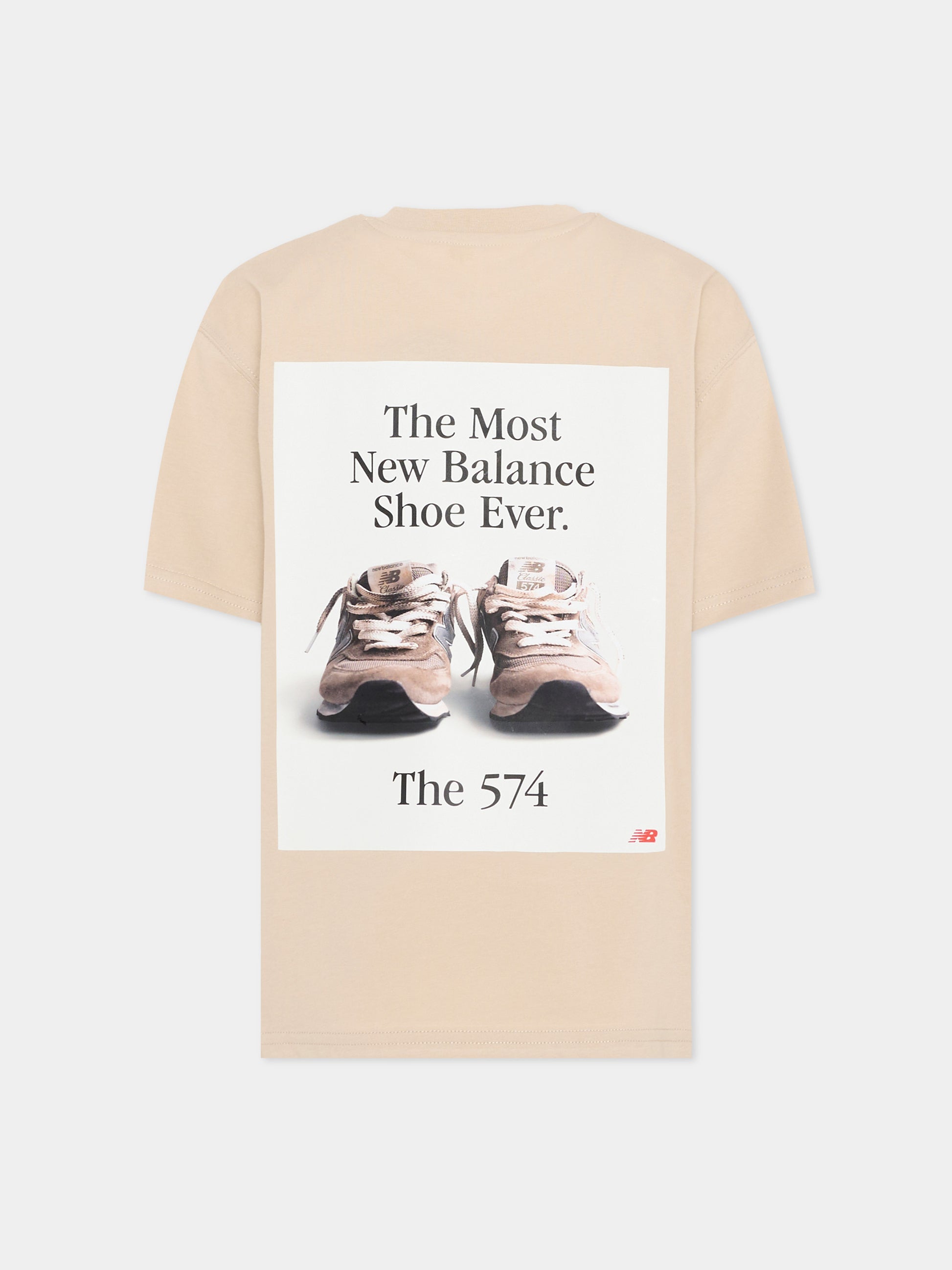 T-Shirt beige per bambino con stampa 574,New Balance,YT61A21A TWF