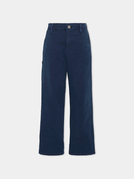 Pantalone blu per bambino con bandierina,Tommy Hilfiger Junior,KB0KB10048 C1G