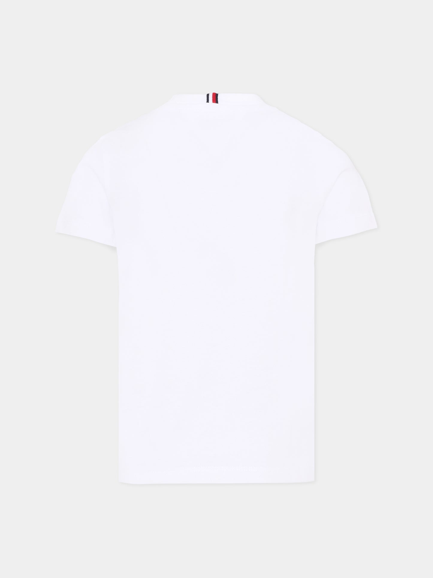 T-shirt bianca per bambino con logo,Tommy Hilfiger Junior,KB0KB10051 YBR