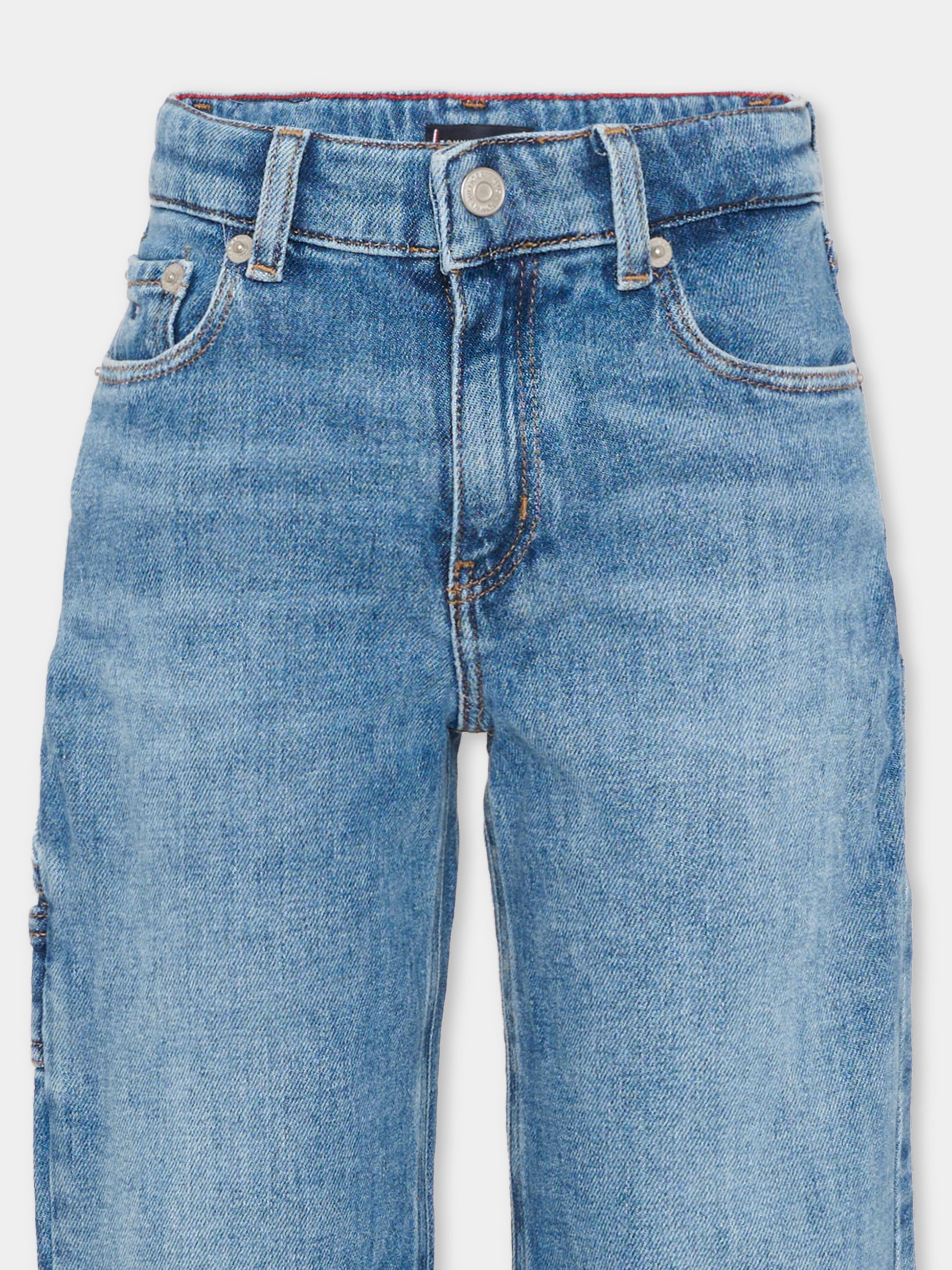 Jeans denim per bambino con bandierina,Tommy Hilfiger Junior,KB0KB10343 1A6