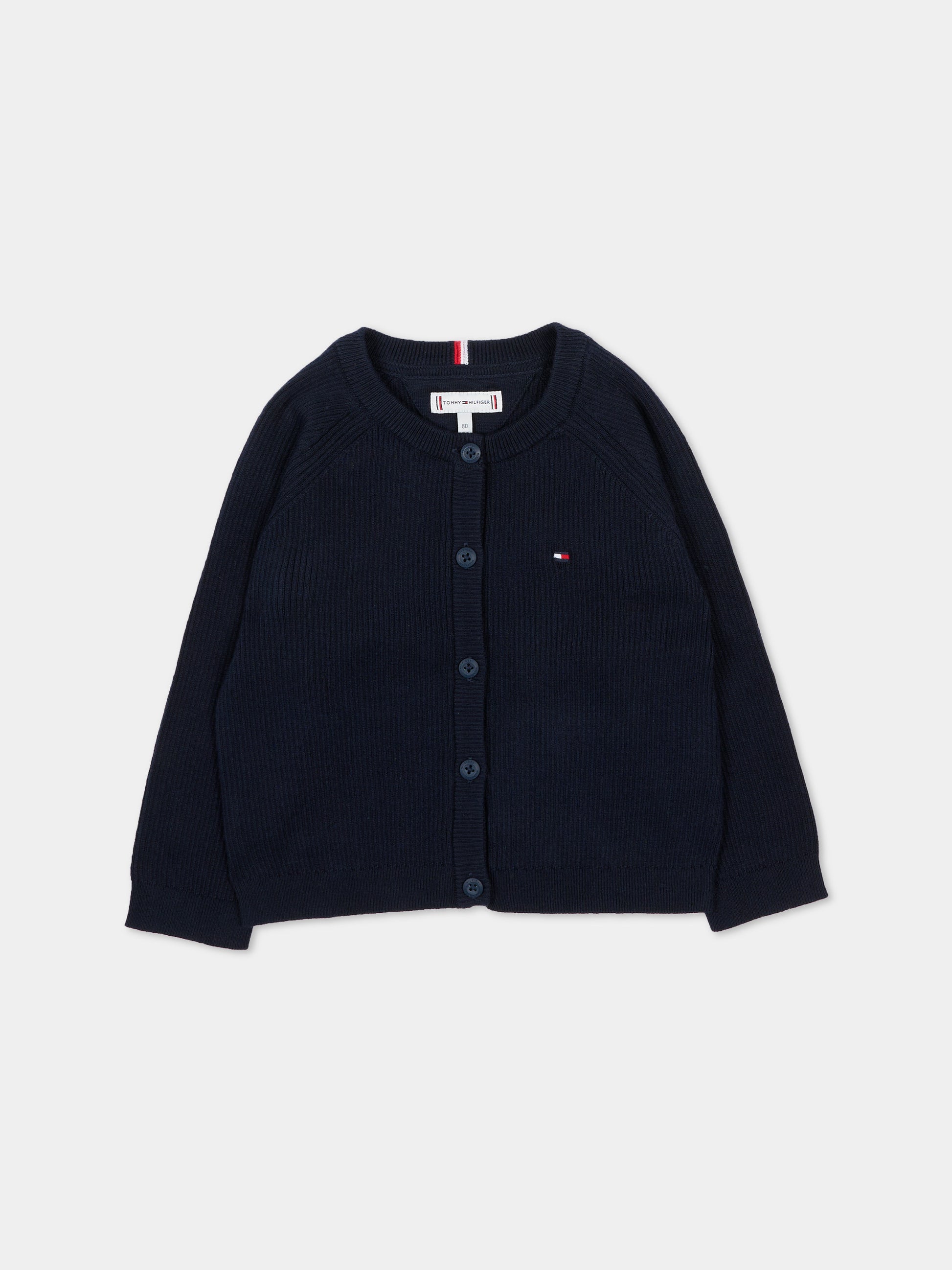 Cardigan blu per neonata con bandiera,Tommy Hilfiger Junior,KN0KN01846 DW5