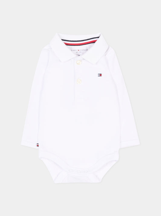 Body bianco per neonati con Tommy flag,Tommy Hilfiger Junior,KN0KN02075 YBR