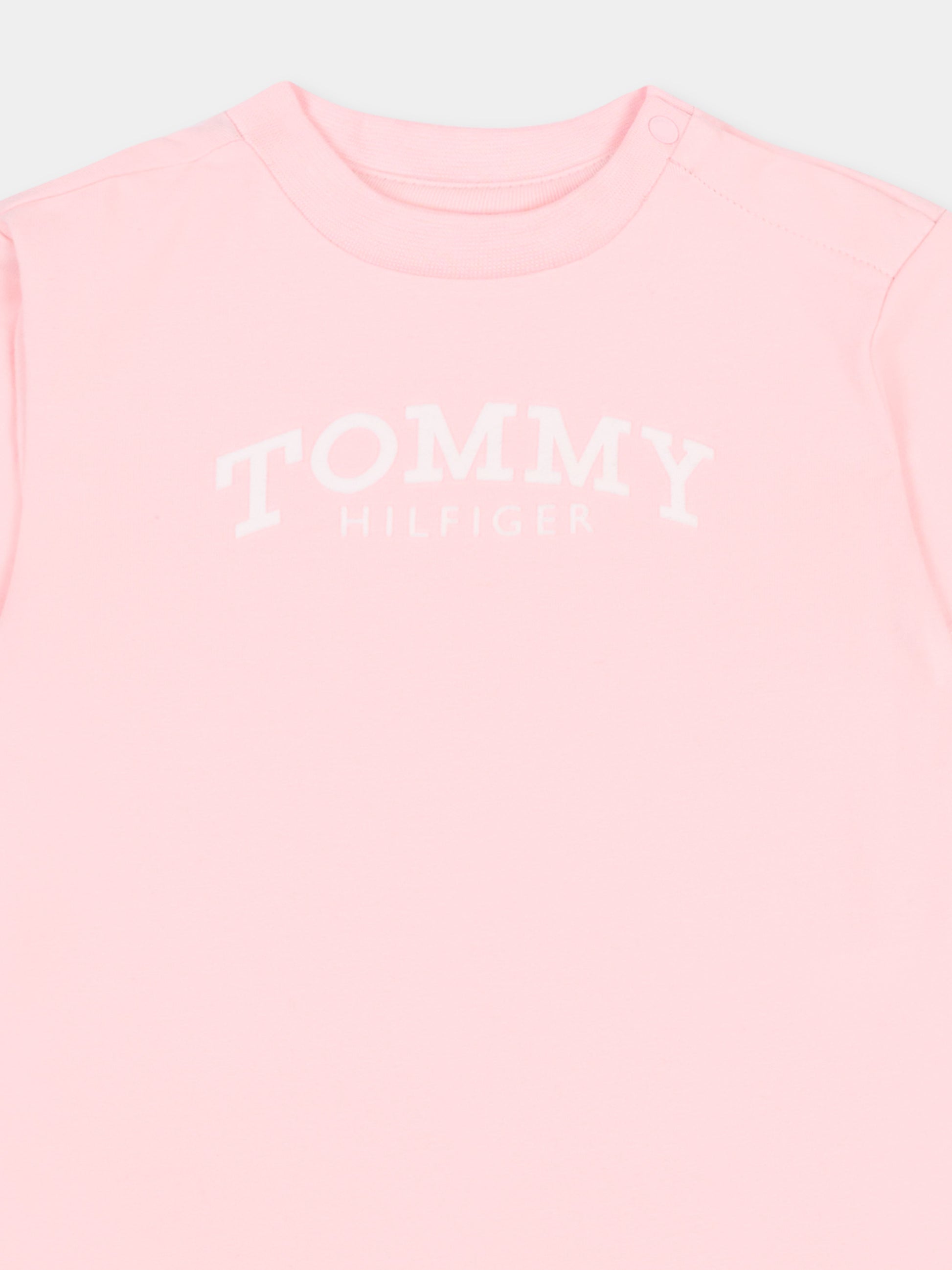 T-Shirt a manica corta rosa per neonata con logo,Tommy Hilfiger Junior,KN0KN02146 TG7