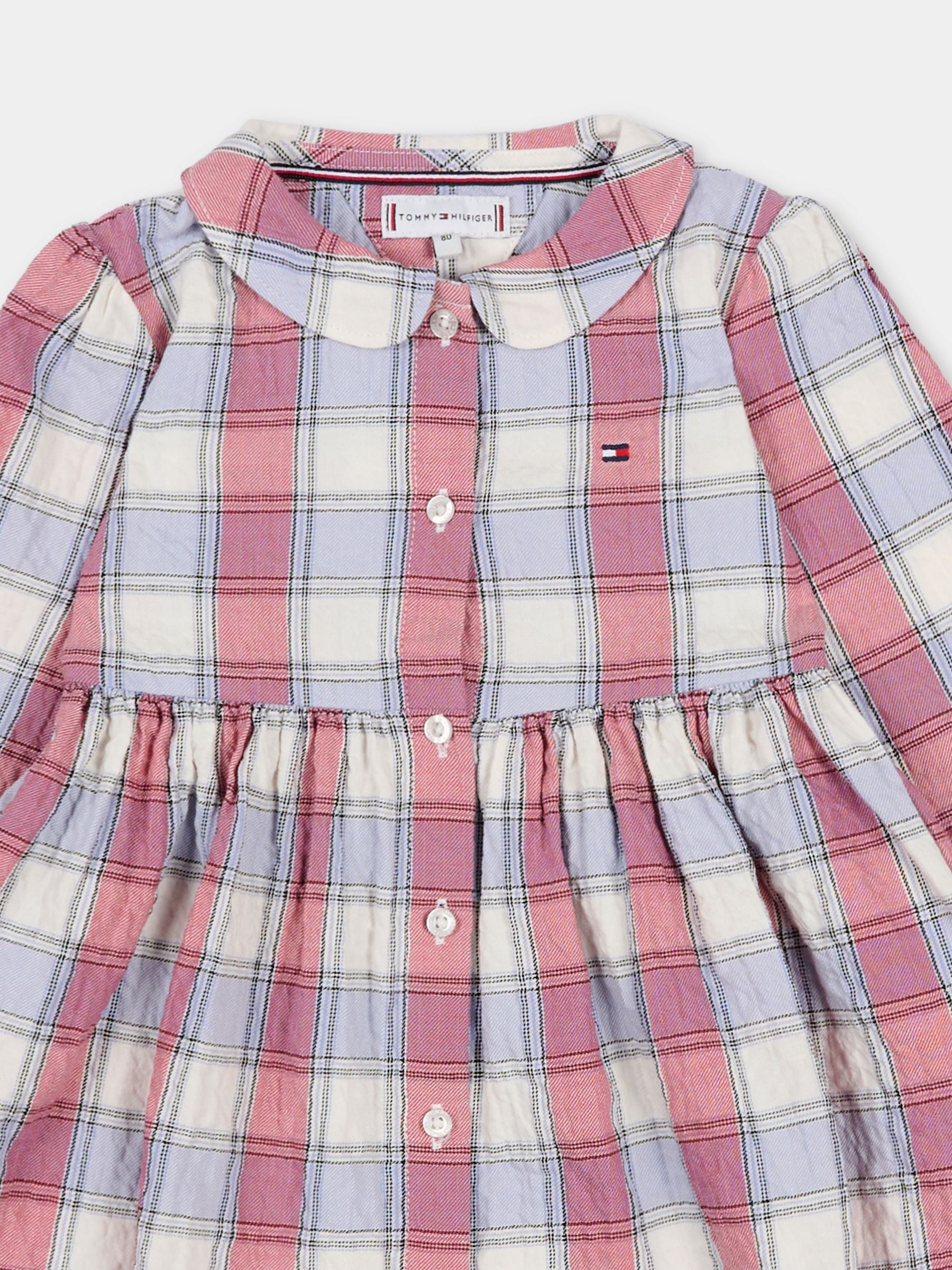 Vestito multicolor a quadri per neonata,Tommy Hilfiger Junior,KN0KN02153 0LY