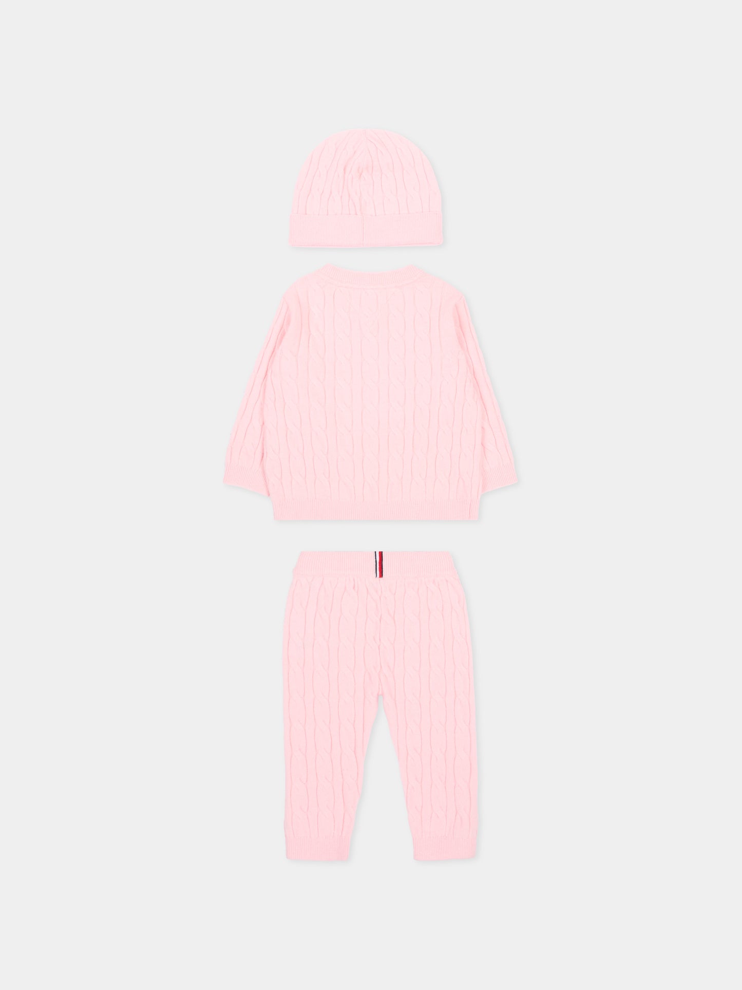 Completo nascita rosa per neonata con Tommy flag,Tommy Hilfiger Junior,KN0KN02160 TG7