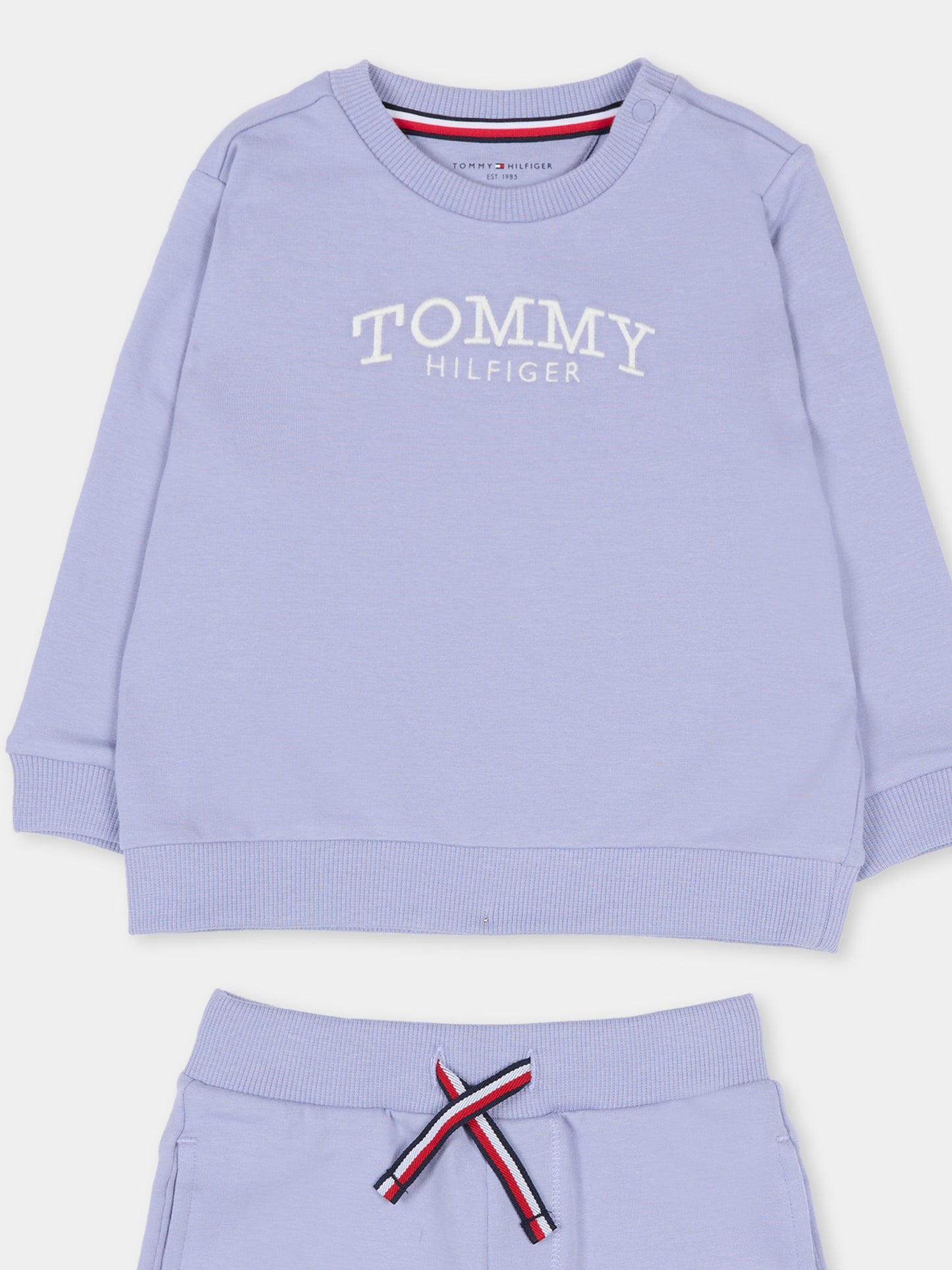 Completo sportivo celeste per neonato con logo,Tommy Hilfiger Junior,KN0KN02162 C5U