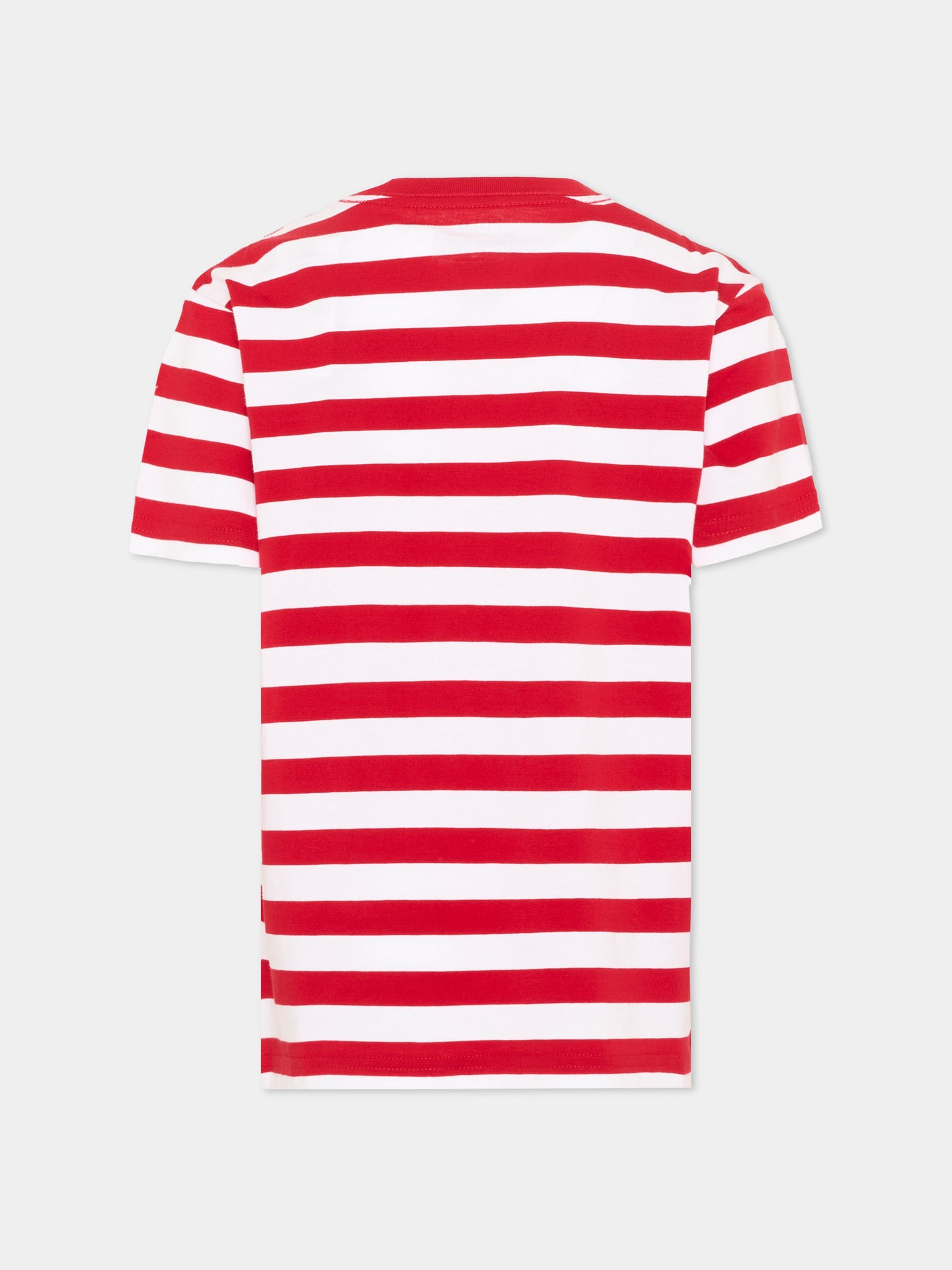 T-shirt rossa per bambini a righe con Polo Pony,Ralph Lauren Kids,A95726003