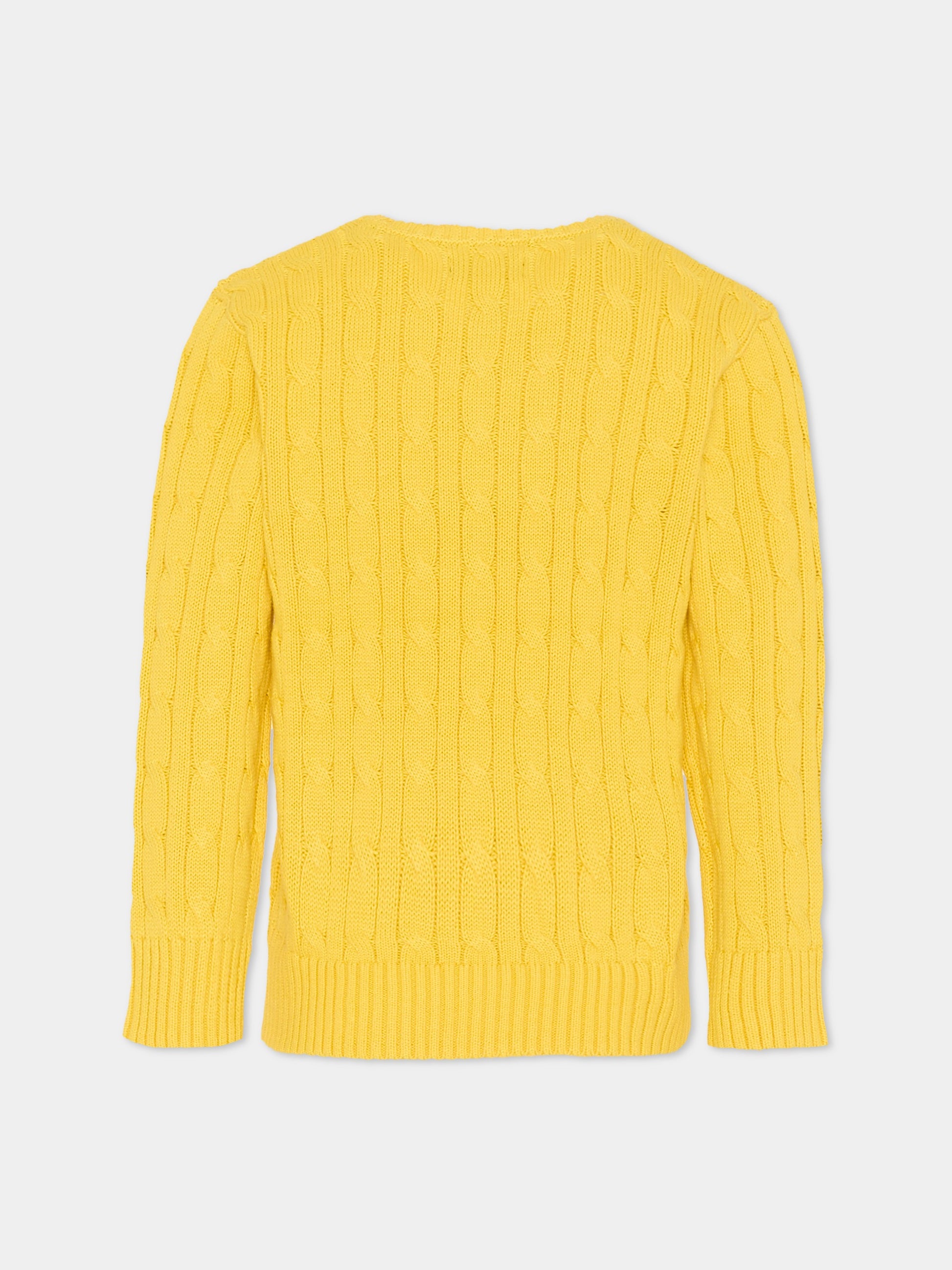 Maglione giallo per bambini con cavallino,Ralph Lauren Kids,702674500