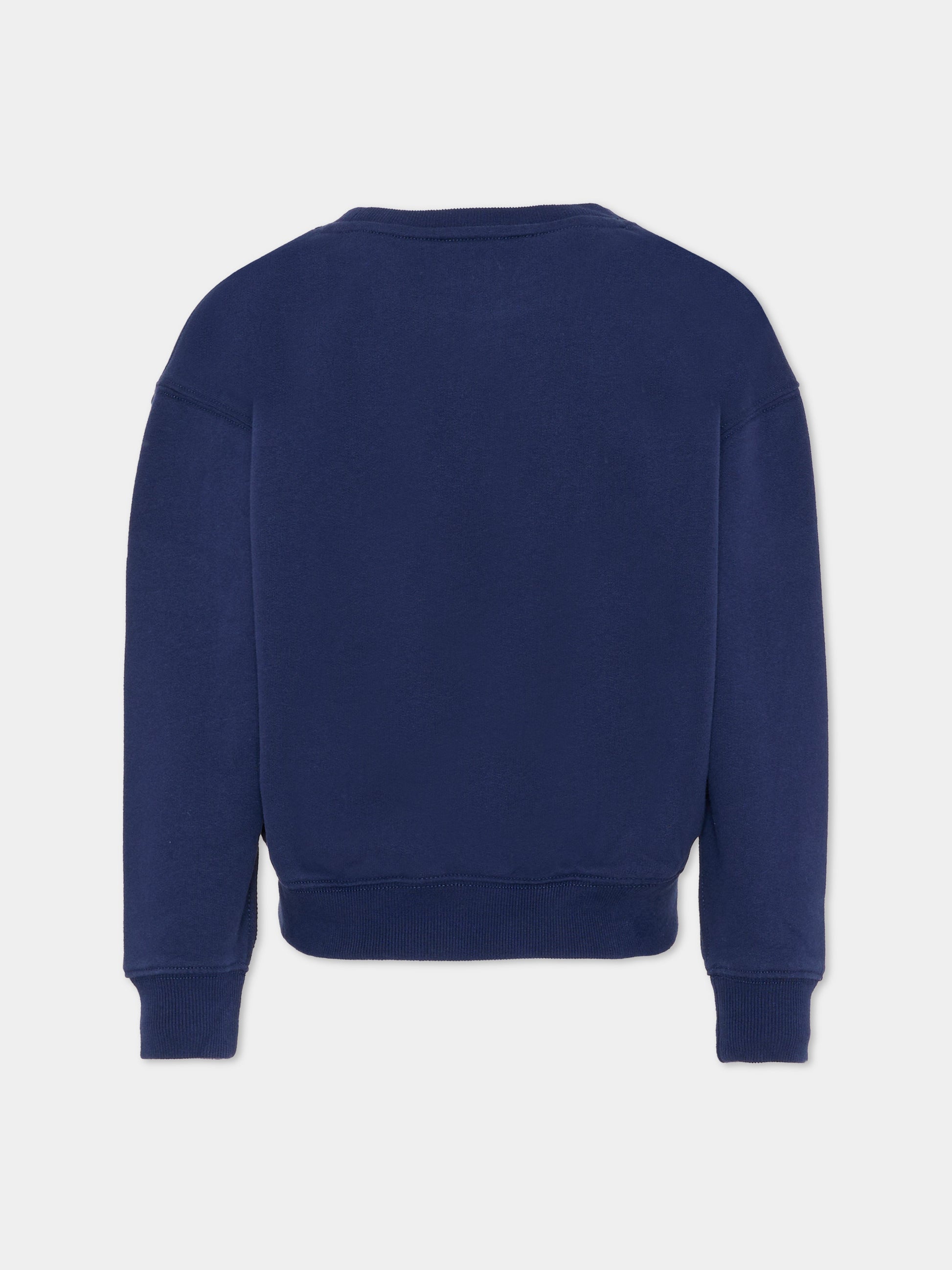 Felpa blu per bambina con Polo Bear,Ralph Lauren Kids,A96116001