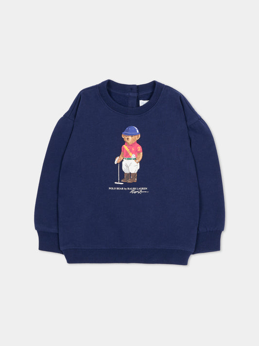 Felpa blu per neonata con Polo Bear,Ralph Lauren Kids,A96198001