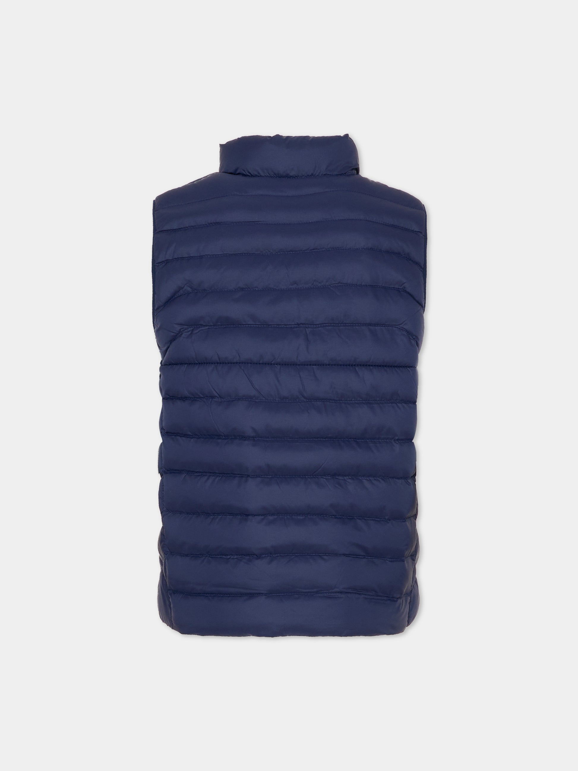 Gilet blu per bambino con cavallino,Ralph Lauren Kids,969872002