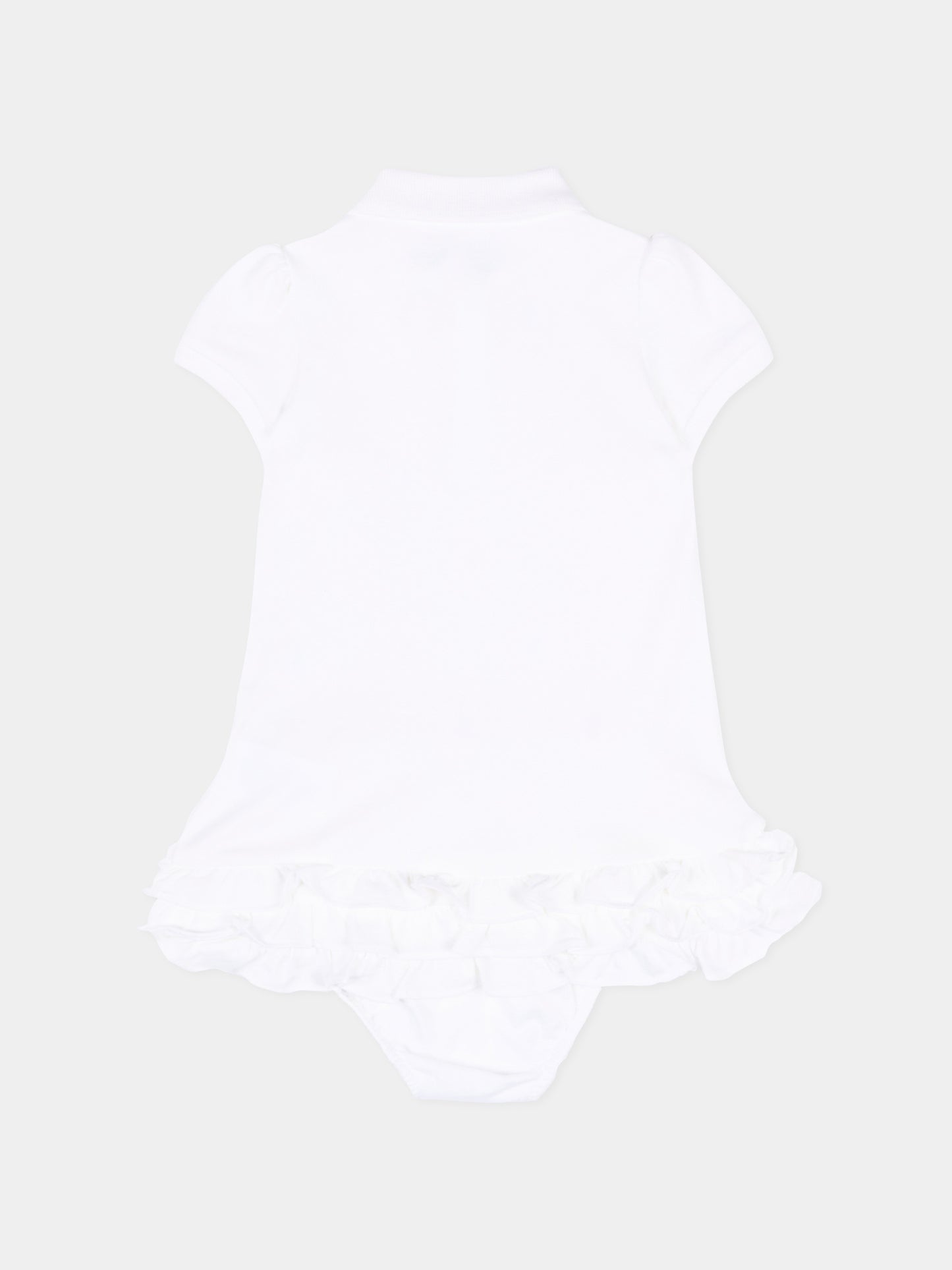 Vestito bianco per neonata con Polo Pony,Ralph Lauren Kids,676237002