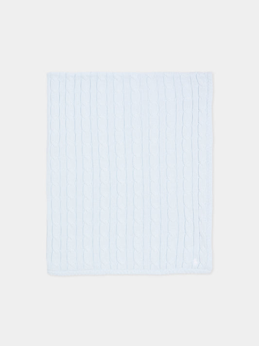 Coperta celeste per neonato con cavallino,Ralph Lauren Kids,966893002