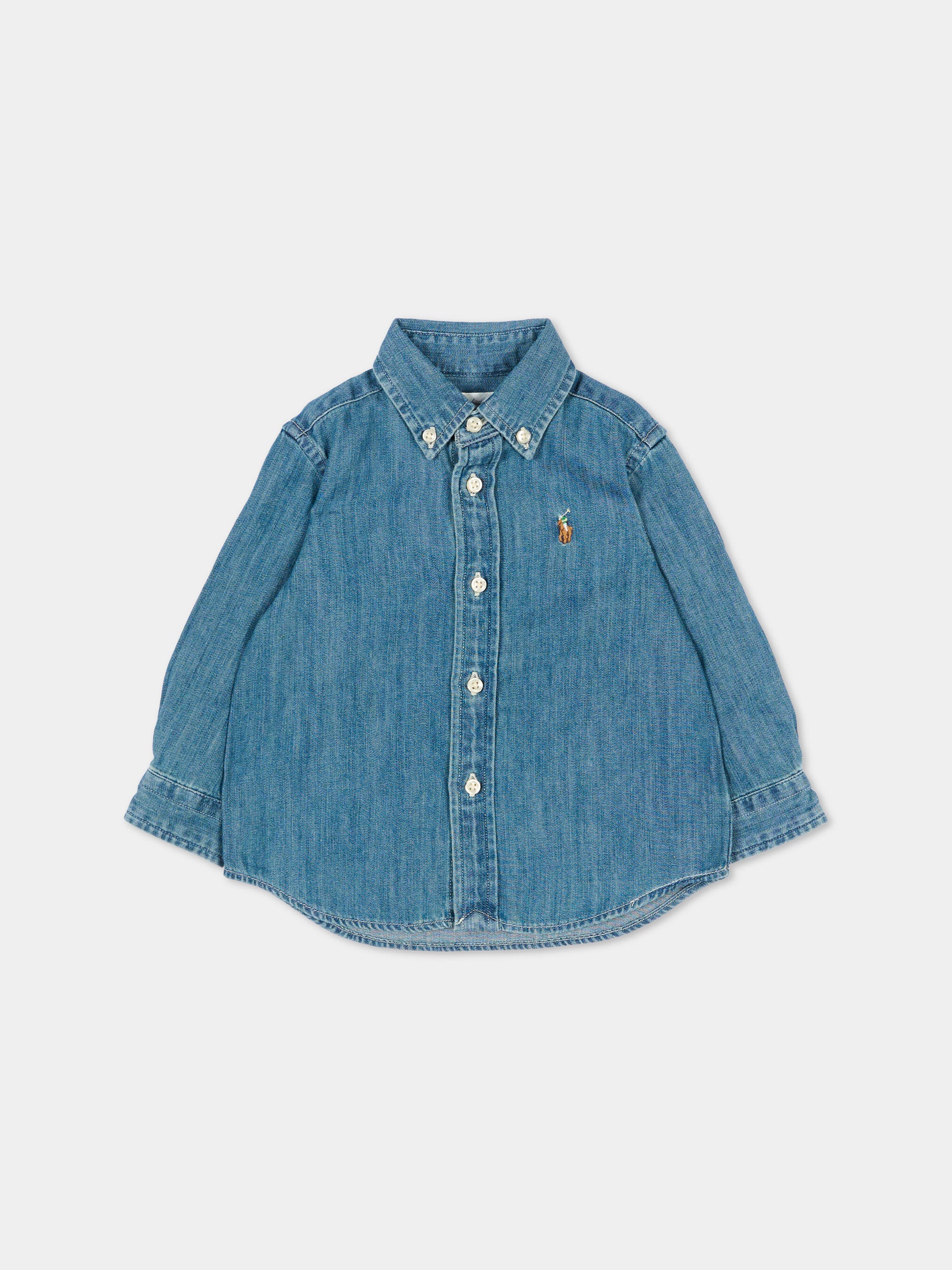Camicia denim per neonato con Polo Pony,Ralph Lauren Kids,713843001