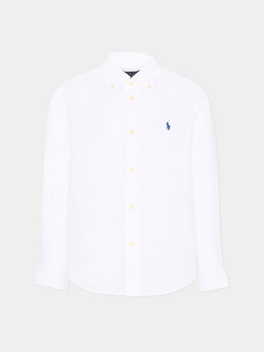 Camicia bianca per bambino con Polo Pony,Ralph Lauren Kids,967600003