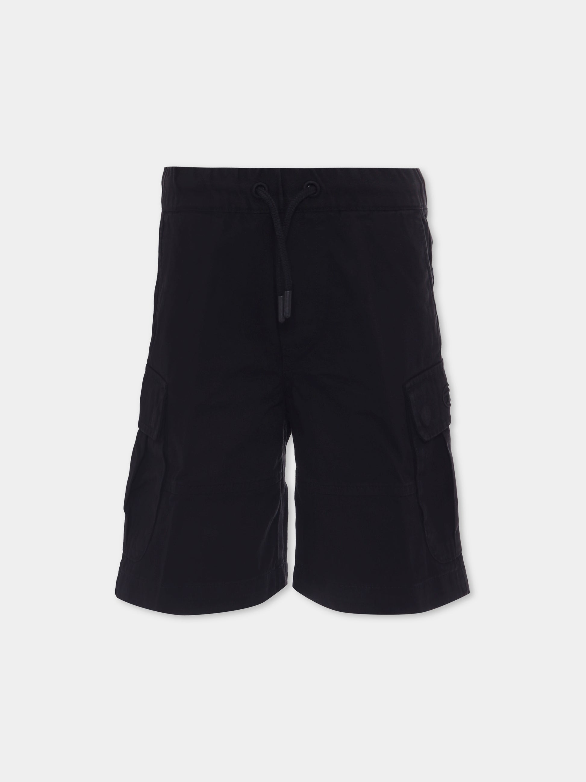 Shorts neri per bambini con logo,Diesel,J01765 KXBJ1 K900