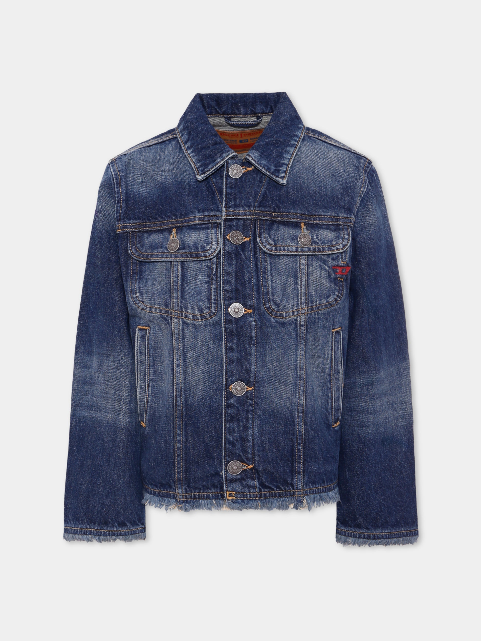 Giubbotto di jeans denim per bambini con logo,Diesel,J01799 KXBI0 K01