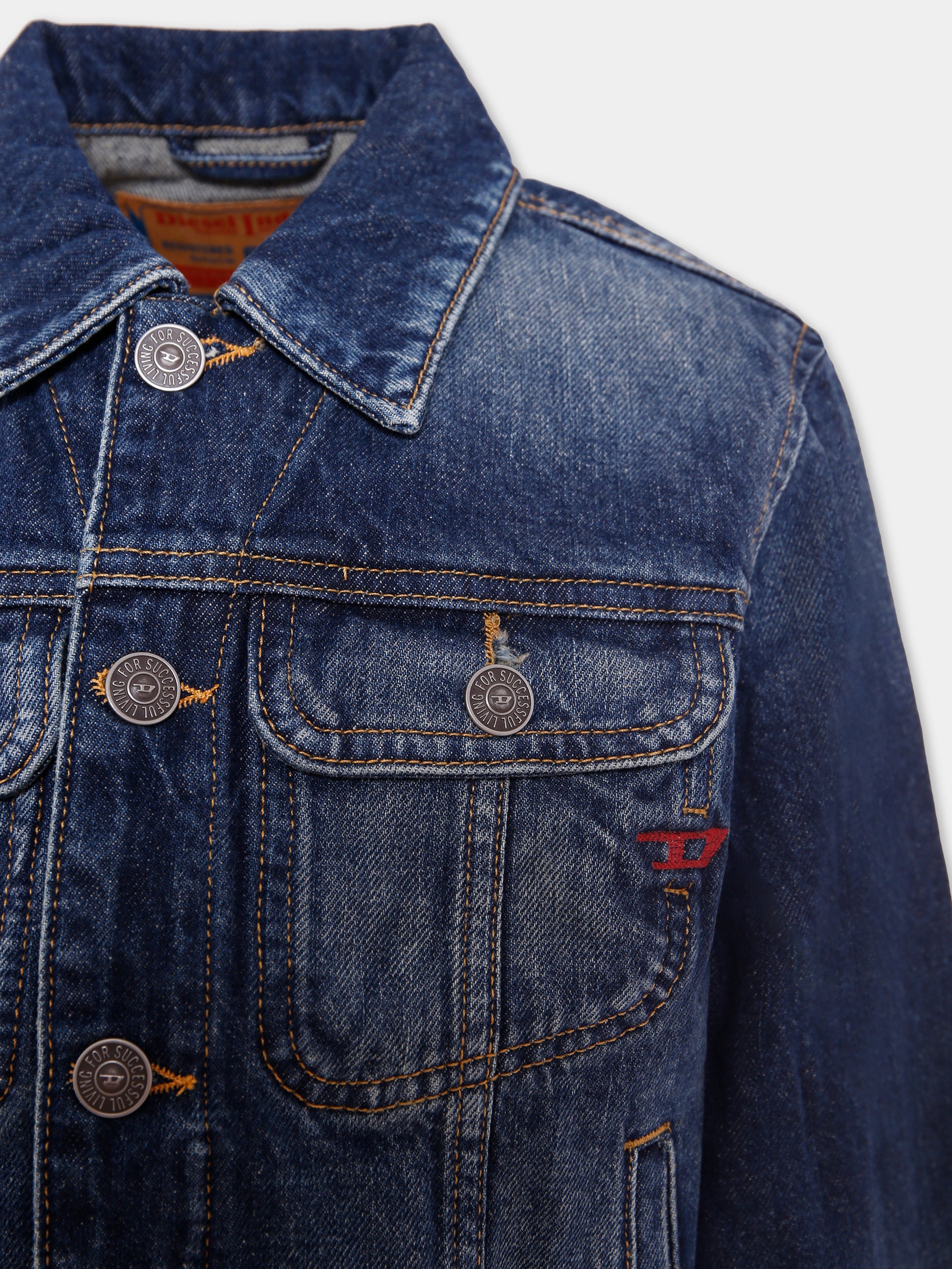 Giubbotto di jeans denim per bambini con logo,Diesel,J01799 KXBI0 K01
