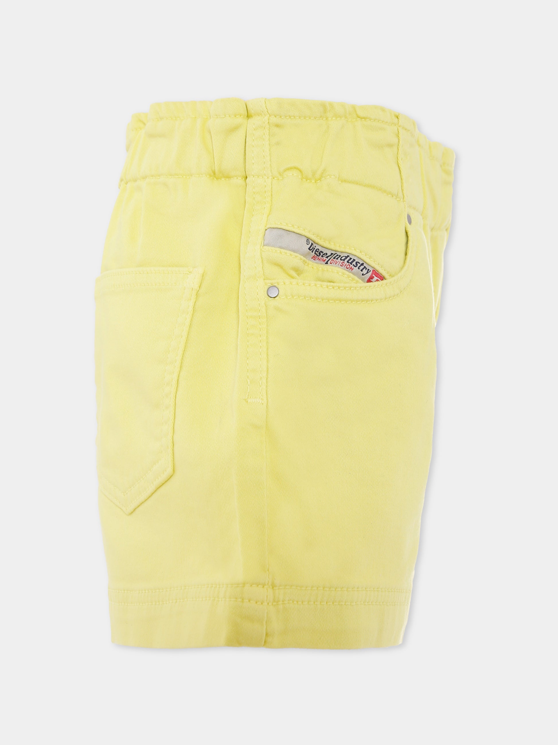 Shorts verde per bambina con logo,Diesel,J01853 KXBKU K235