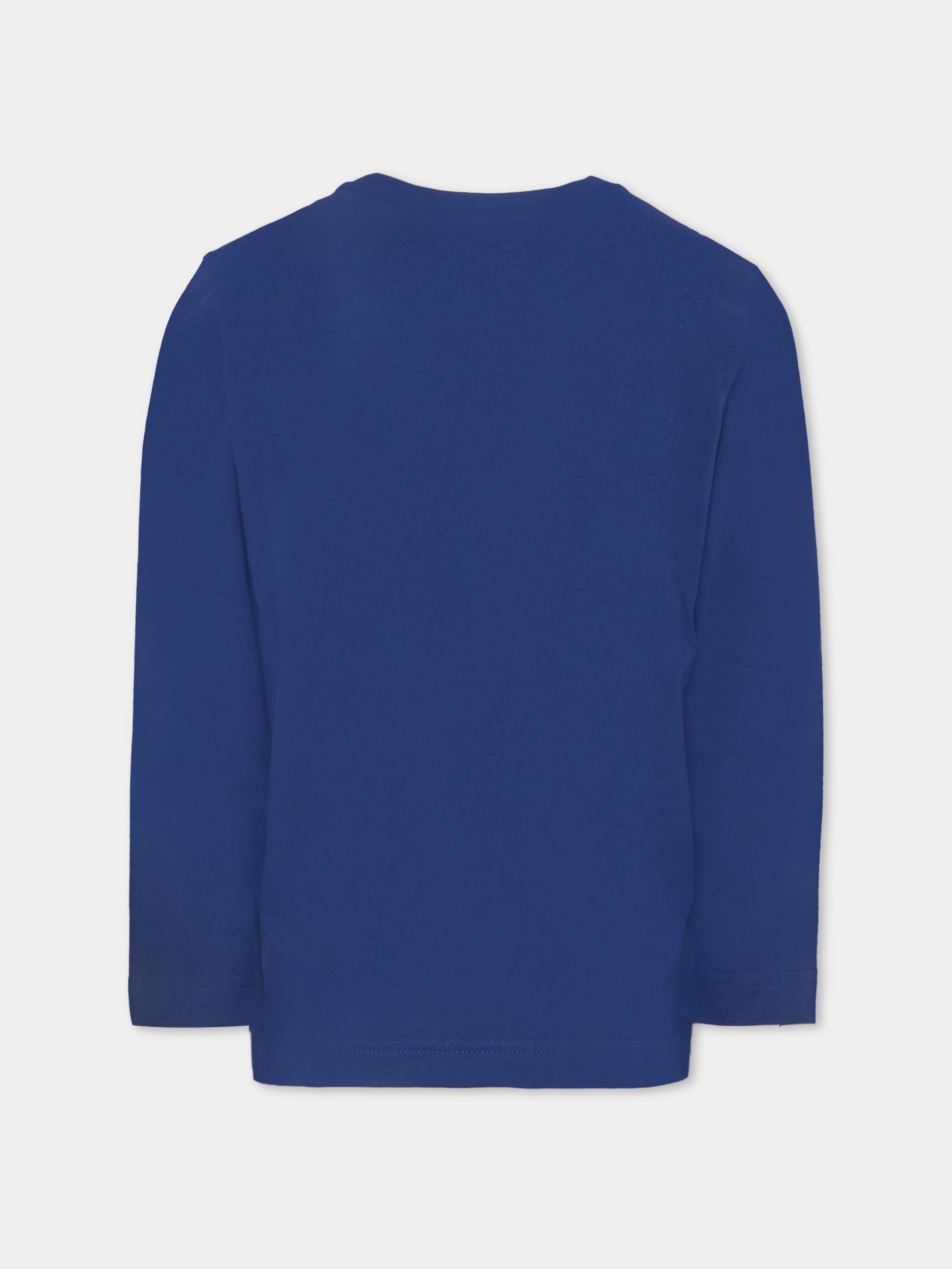 T-shirt blu per bambino con logo,Diesel,J02032 00YI9 K843