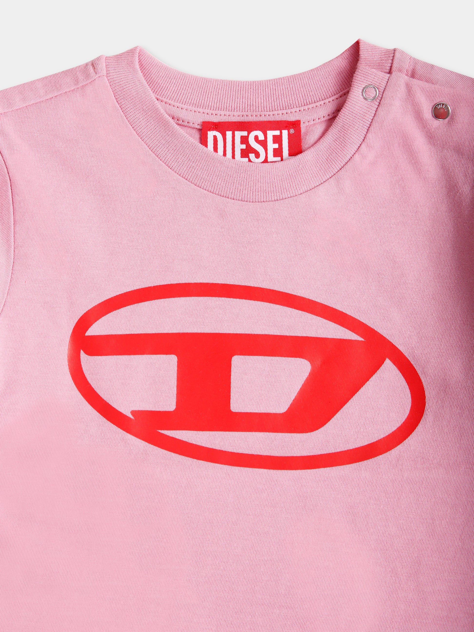 T-shirt rosa per neonata con logo,Diesel,K00519 00YI9 K325