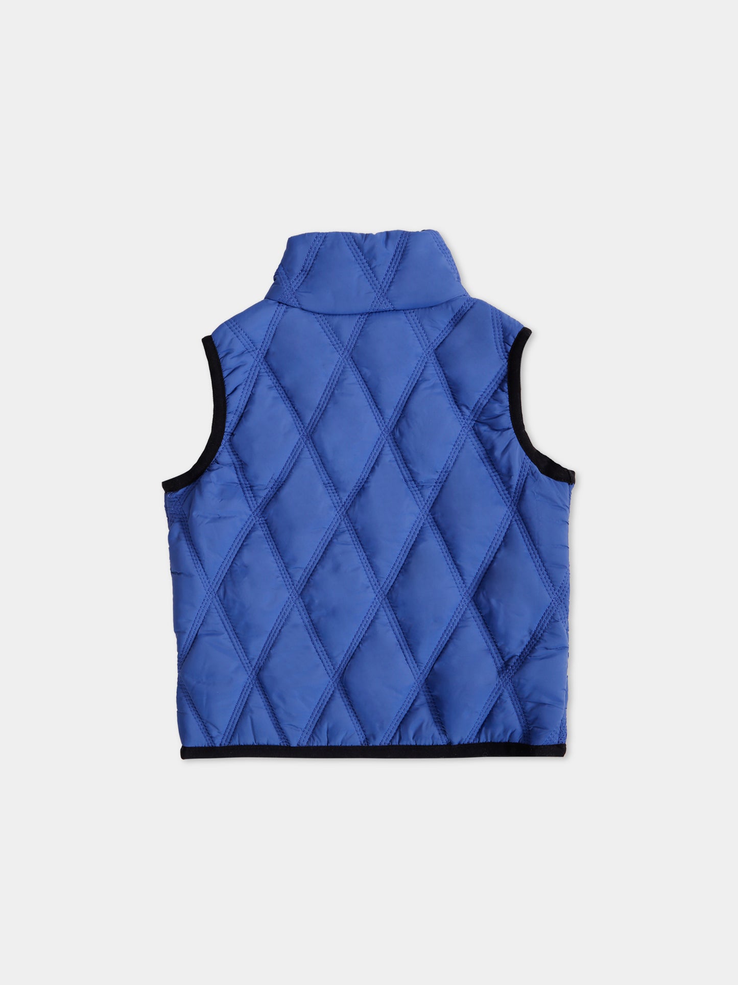 Blue vest for baby boy with logo