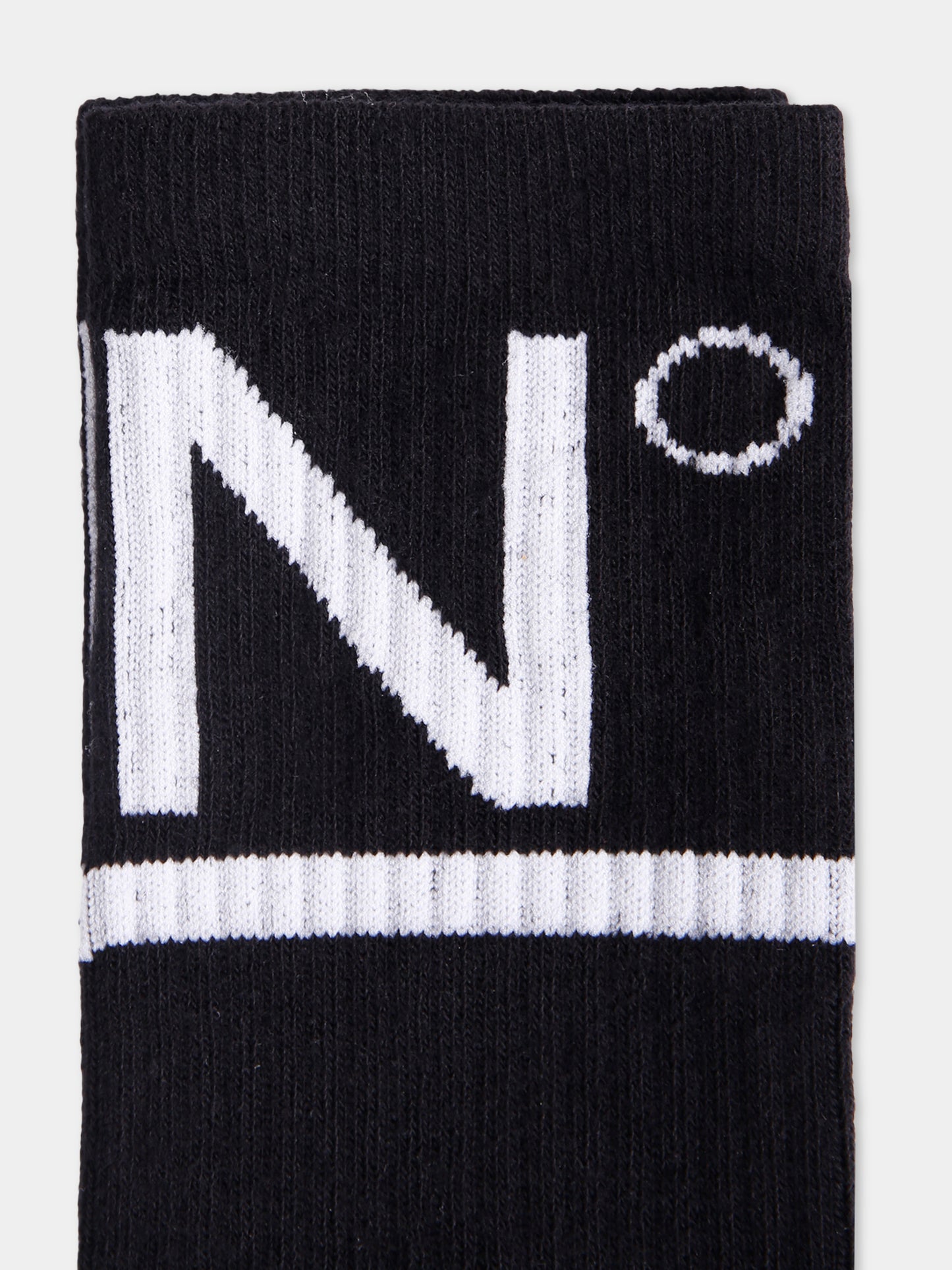 Calze nere per bambini con logo,N°21 Kids,N21812 N0196 0N900