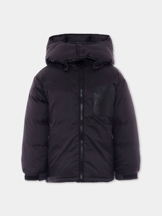 Piumino nero per bambino con logo,N°21 Kids,N21940 N0002 0N900