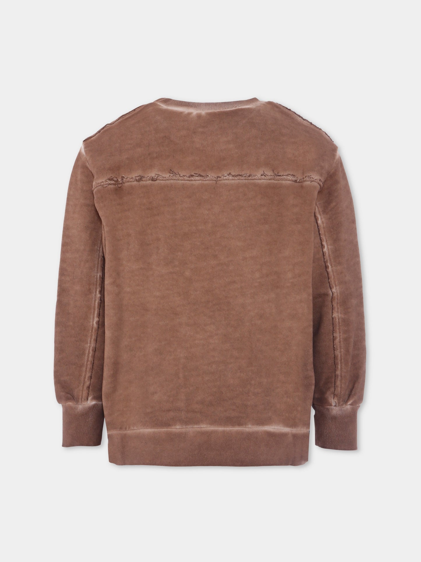 Felpa marrone per bambino con logo,N°21 Kids,N21970 N0373 0N717