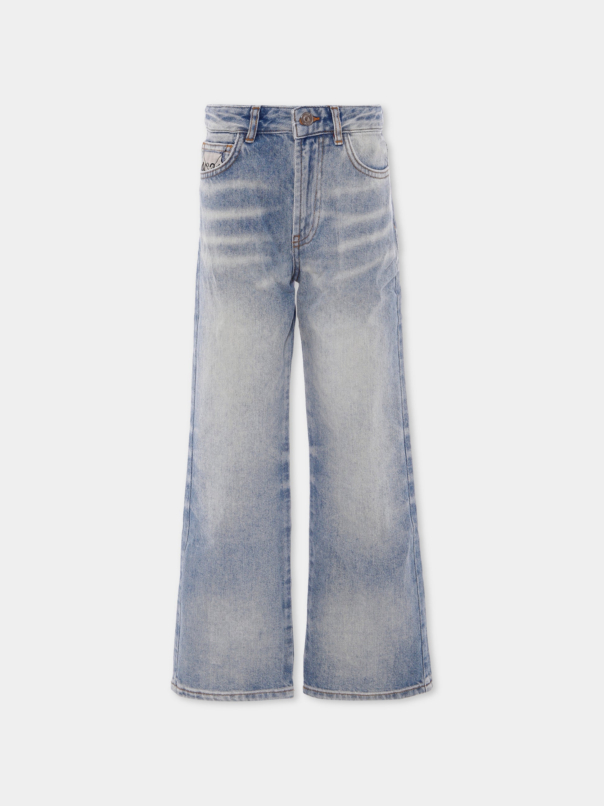 Jeans denim per bambina con logo,N°21 Kids,N21A09 N0366 0N01