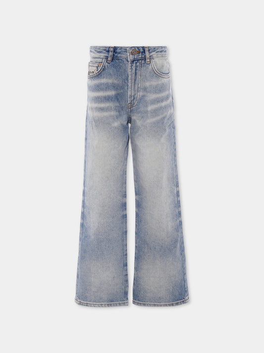 Jeans denim per bambina con logo,N°21 Kids,N21A09 N0366 0N01