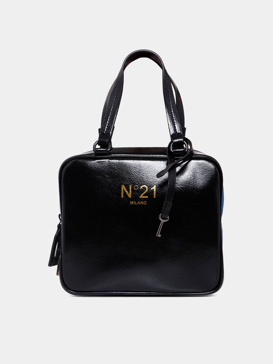 Borsa nera per bambina con logo,N°21 Kids,N21A34 N0246 0N900