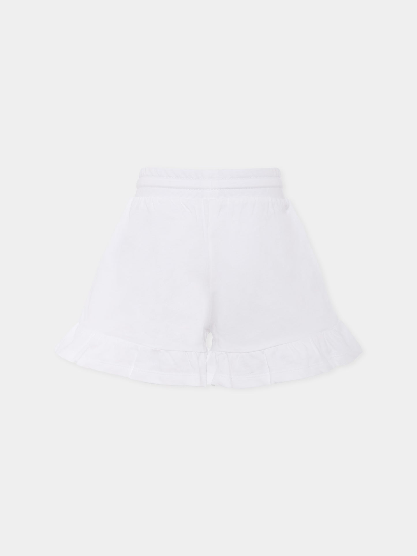 Shorts bianchi per bambina con Teddy Bear,Moschino Kids,HAQ014 LCA19 10101
