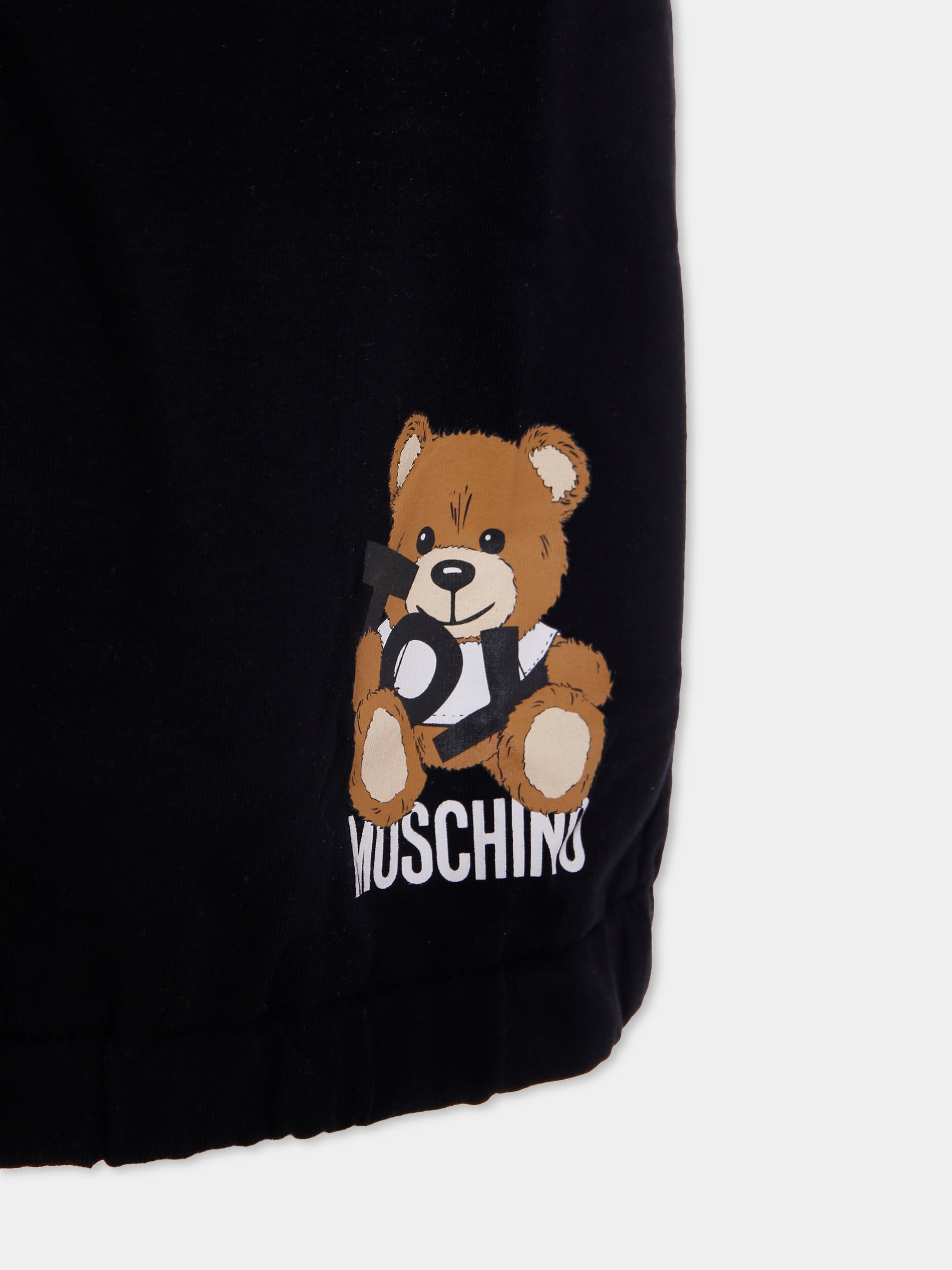 Gonna nera per bambina con Teddy Bear,Moschino Kids,HDJ03O LCA19 60100