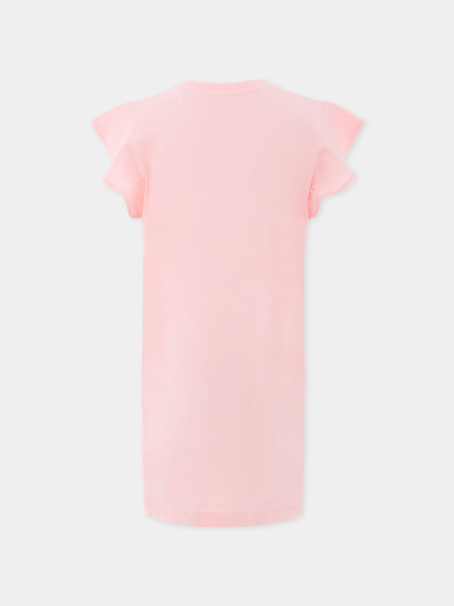 Vestito rosa per bambina con Teddy Bear e logo,Moschino Kids,HDV0G8 LBA00 50209